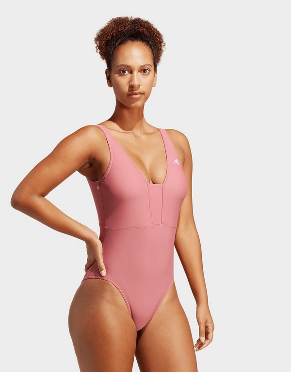 De gasten Geometrie verticaal Pink adidas Iconisea 3-Stripes Swimsuit | JD Sports UK