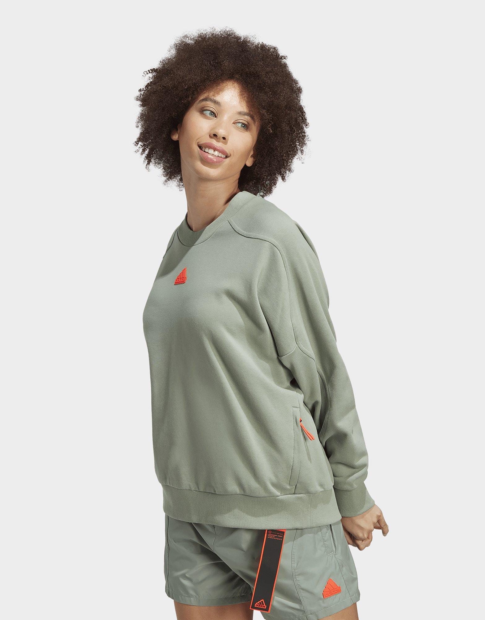 Green adidas City Escape Loose Crew Sweatshirt