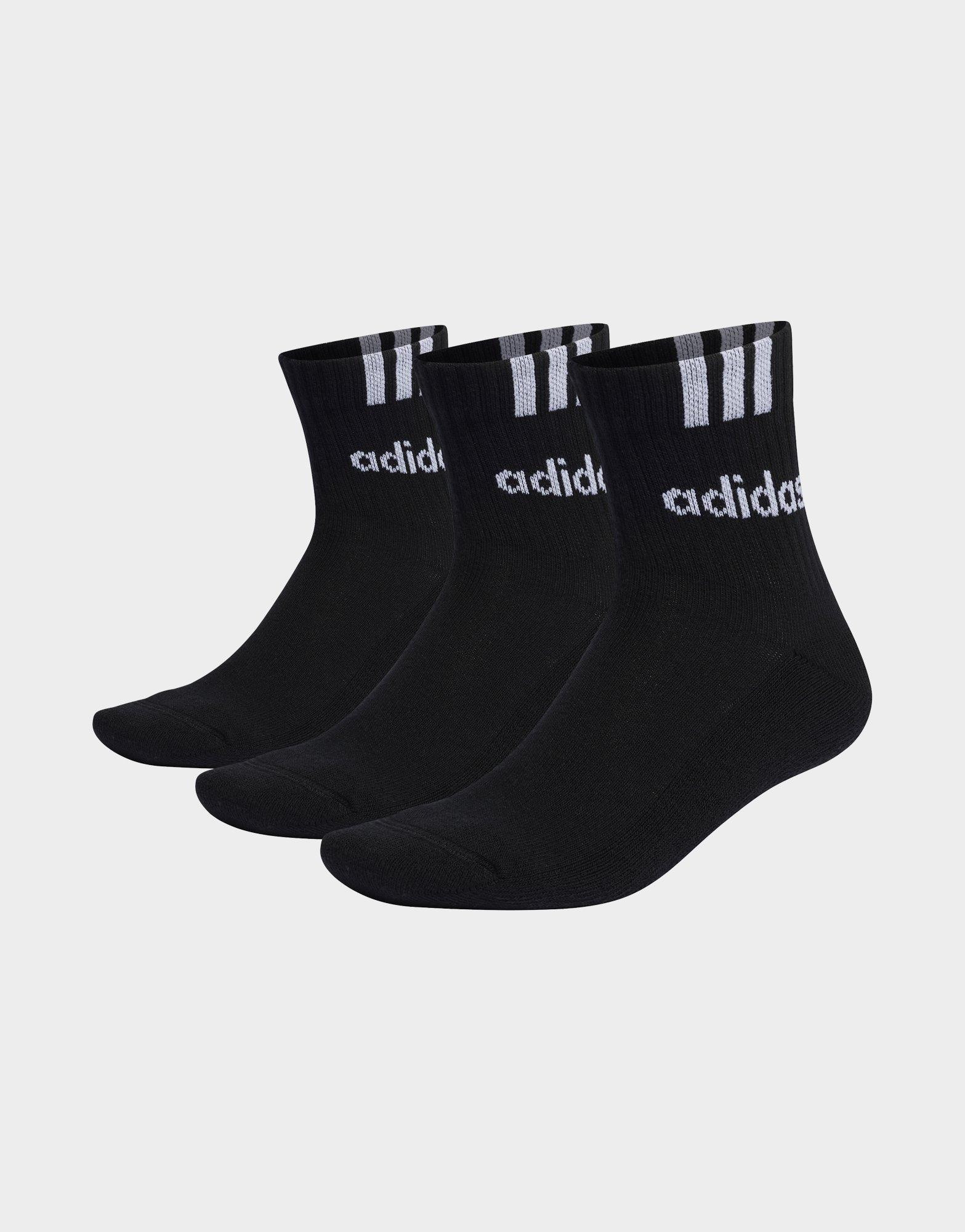 adidas 3-stripes Linear Half-crew Cushioned Socks 3 Pairs