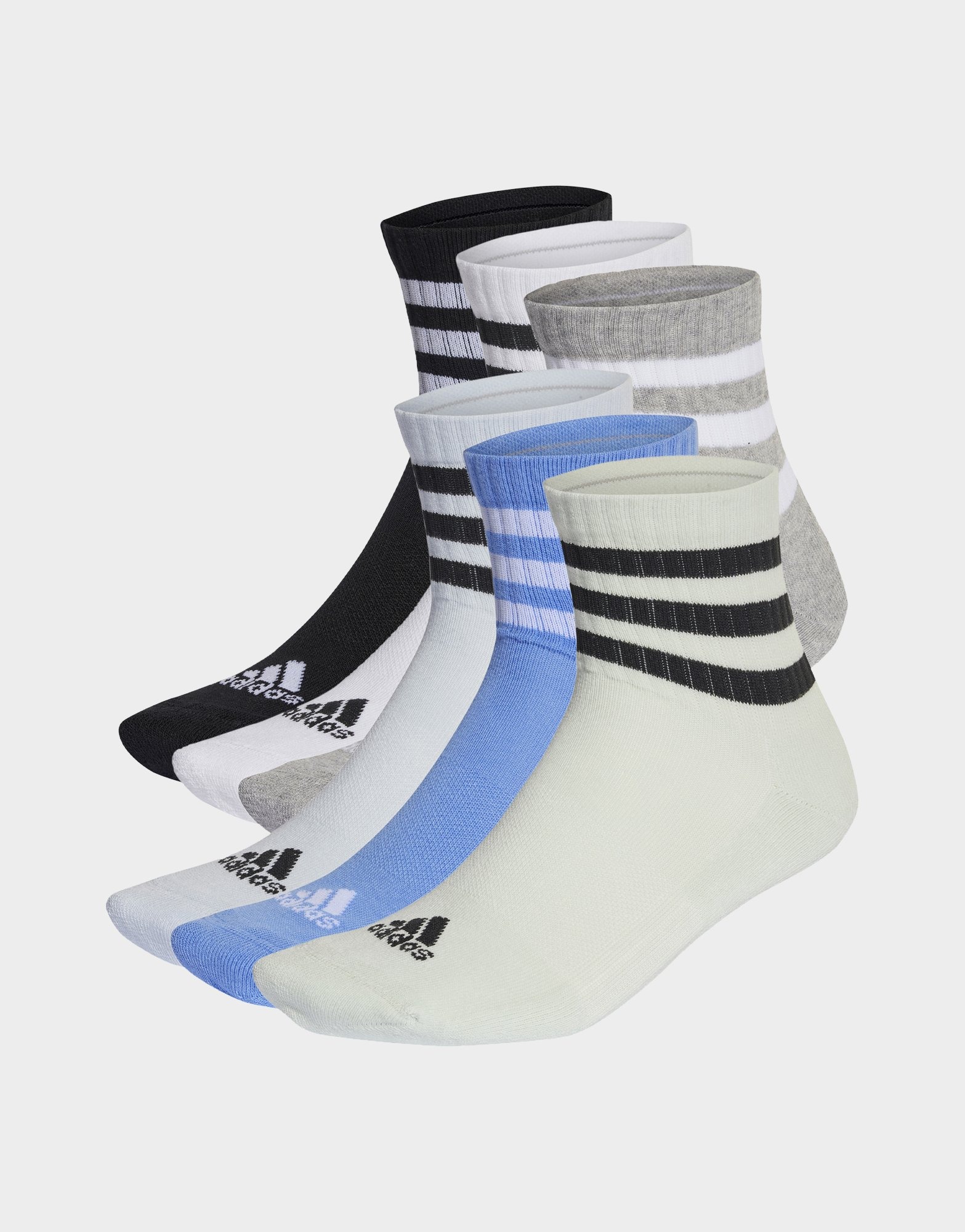 Shop den adidas 3-Streifen Cushioned Sportswear Mid-Cut Socken, 3 Paar