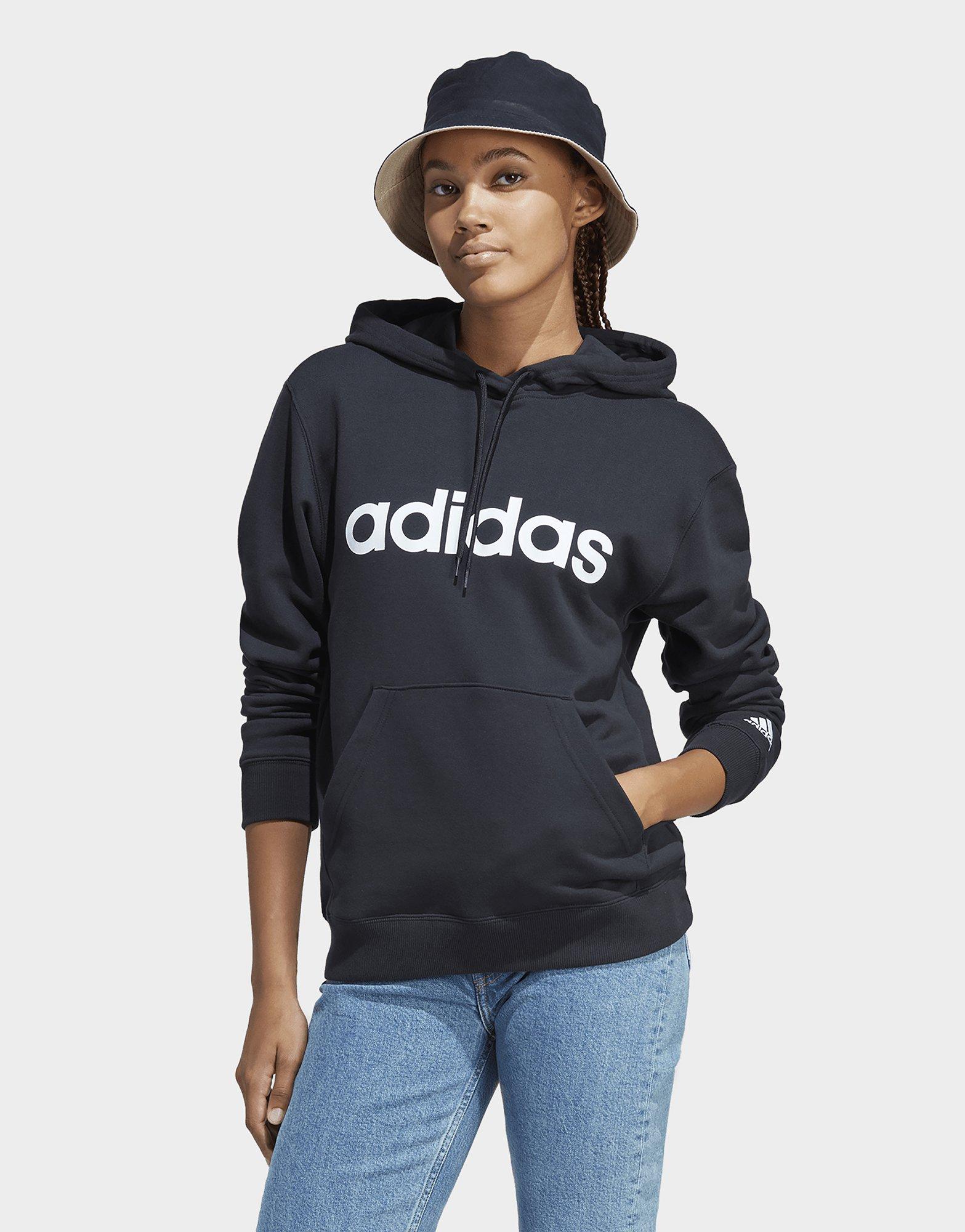 Black adidas Essentials Linear Hoodie | JD Sports UK