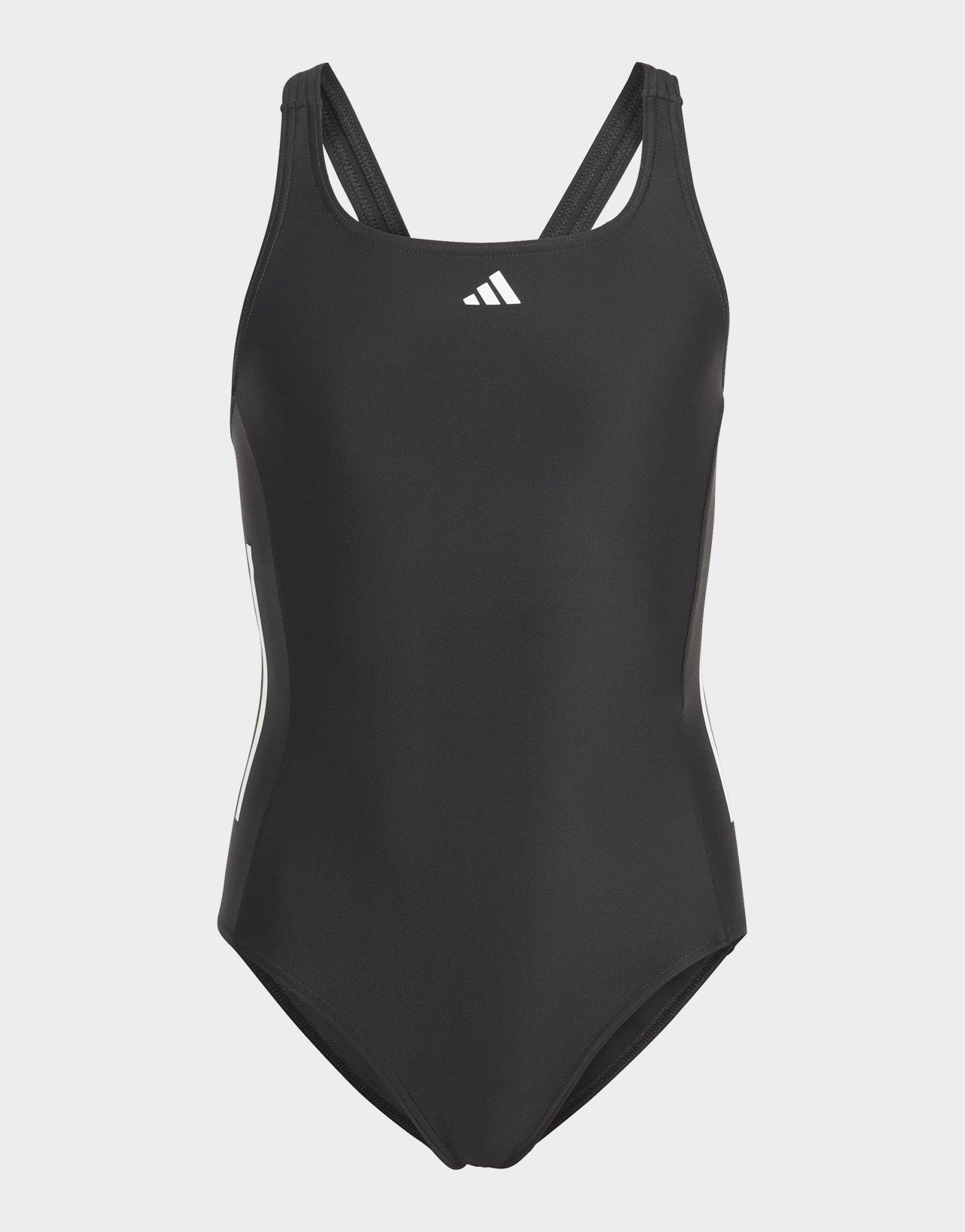 Black adidas Cut 3Stripes Swimsuit JD Sports UK