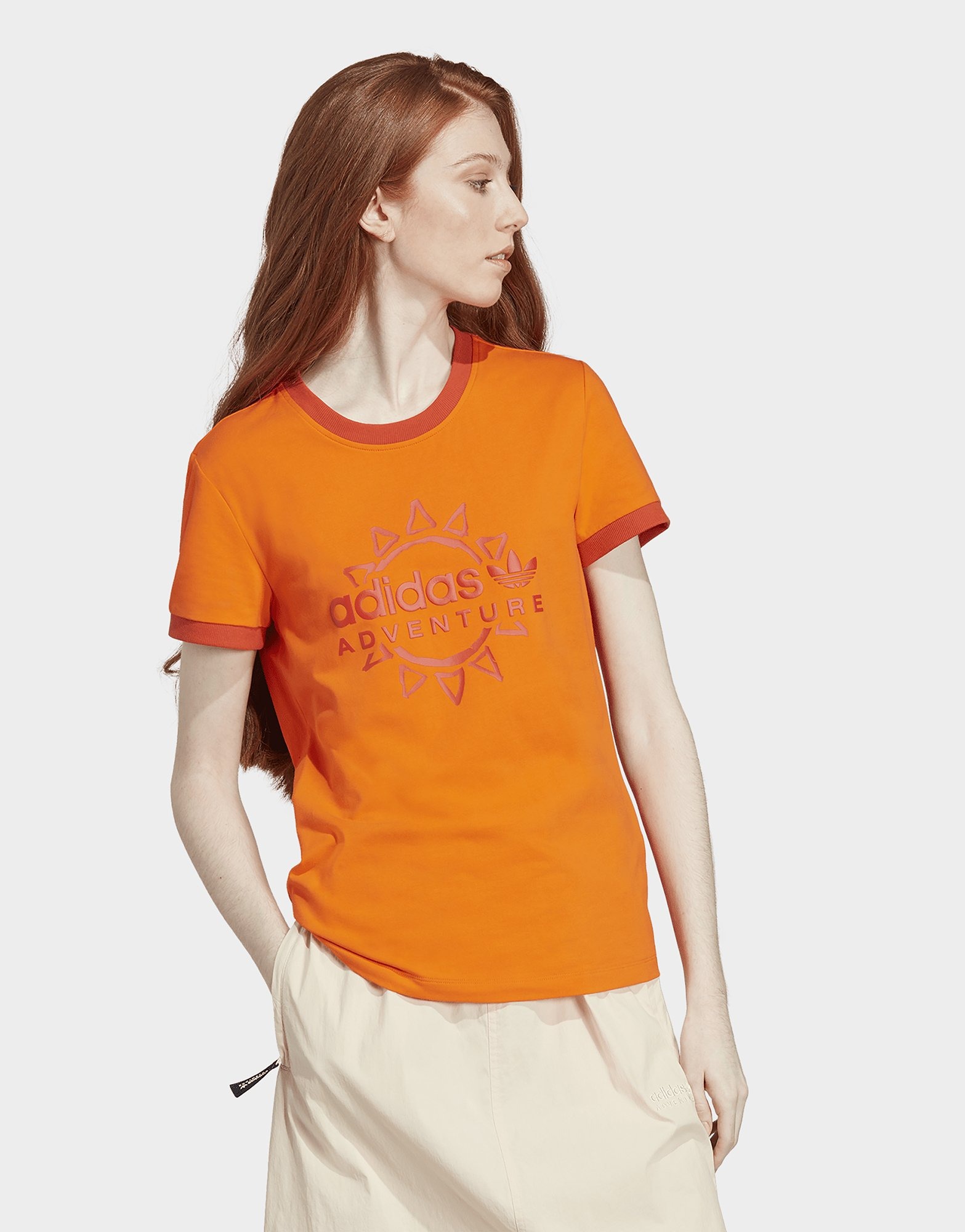 Orange Adidas Originals Adventure Logo Slim T-Shirt | Jd Sports Uk