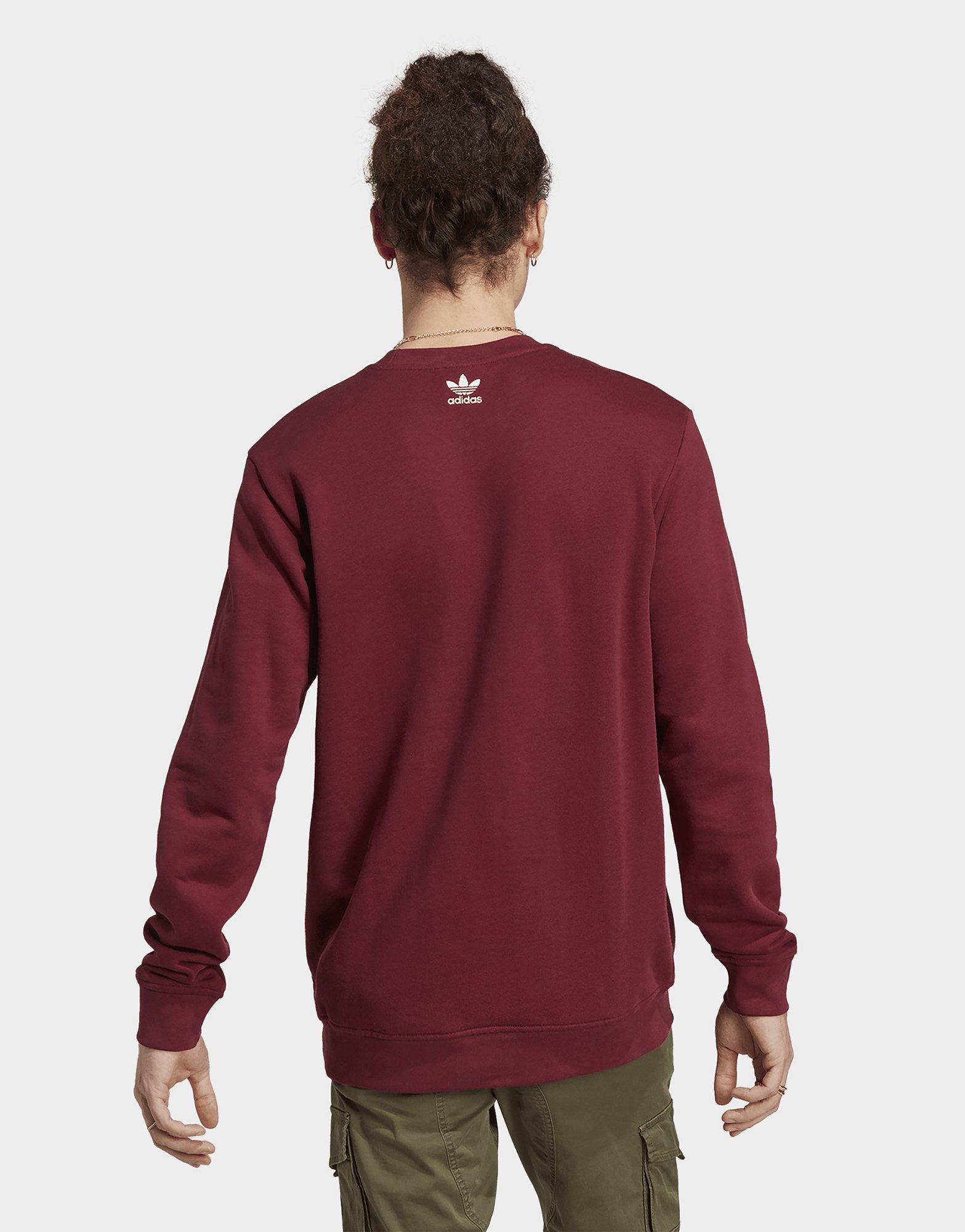 Burgundy adidas Originals Graphics Archive Crew Sweatshirt | JD Sports UK