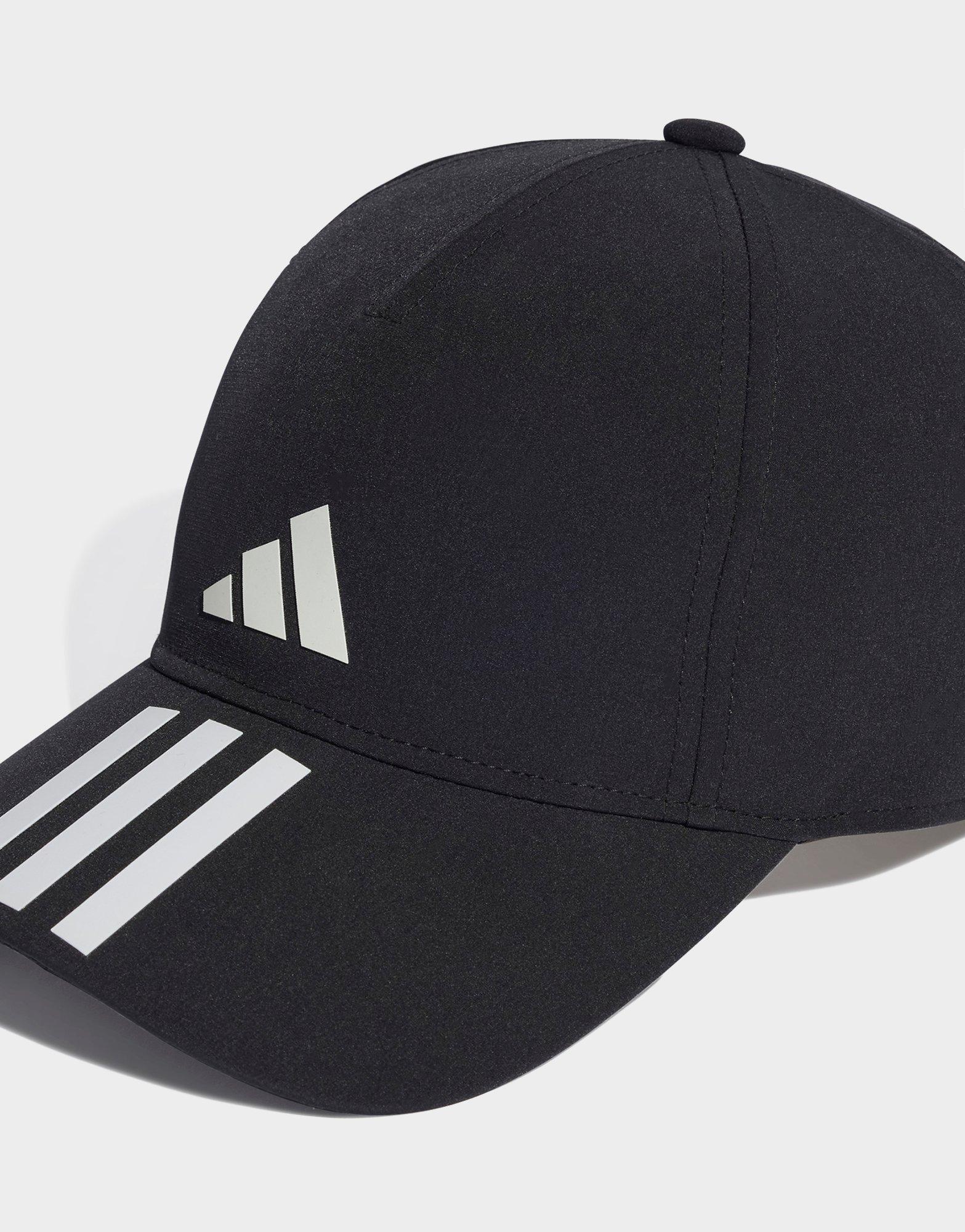 Black adidas 3Stripes AEROREADY Running Training Baseball Cap JD