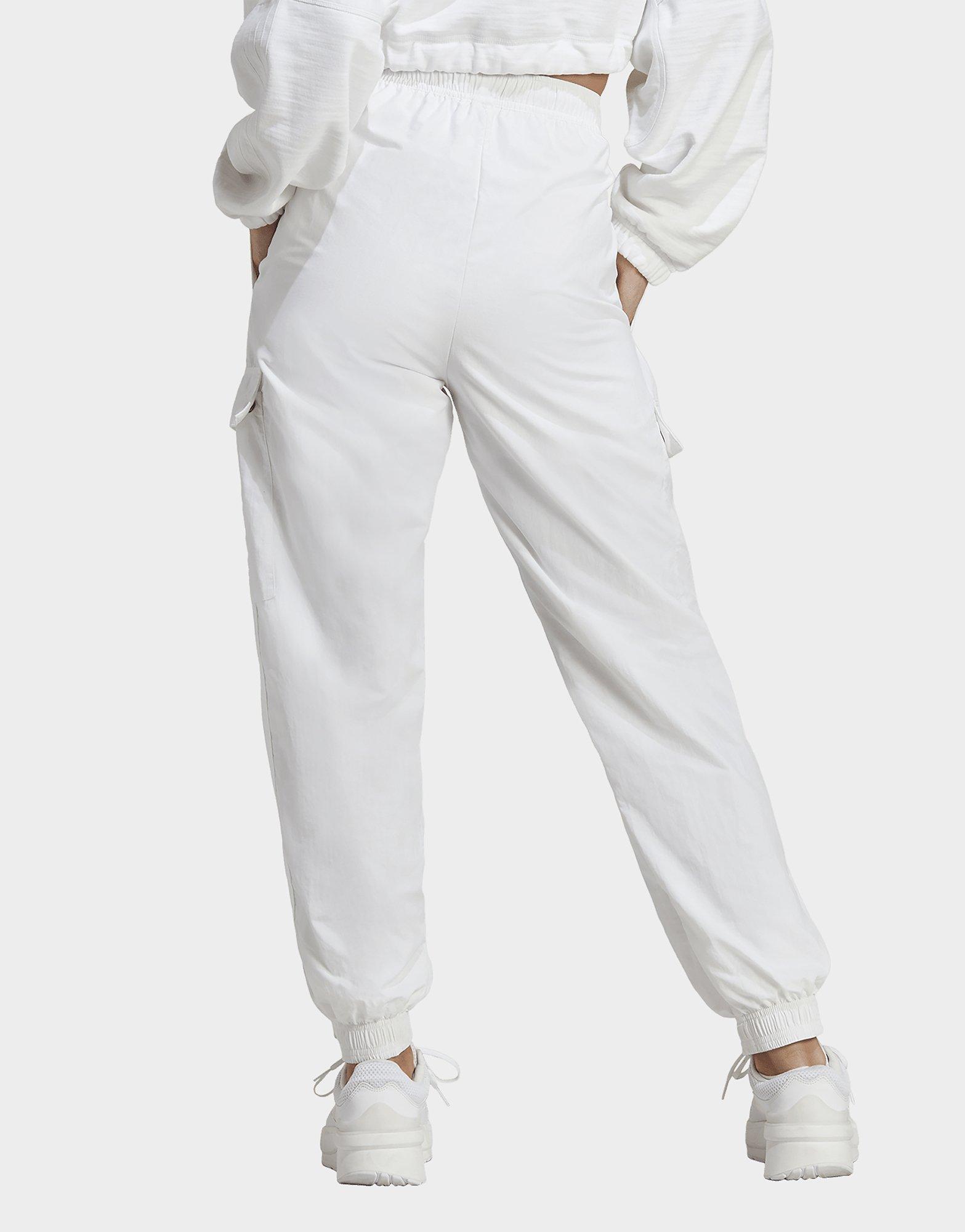 White Pocket Detail Cargo Trousers