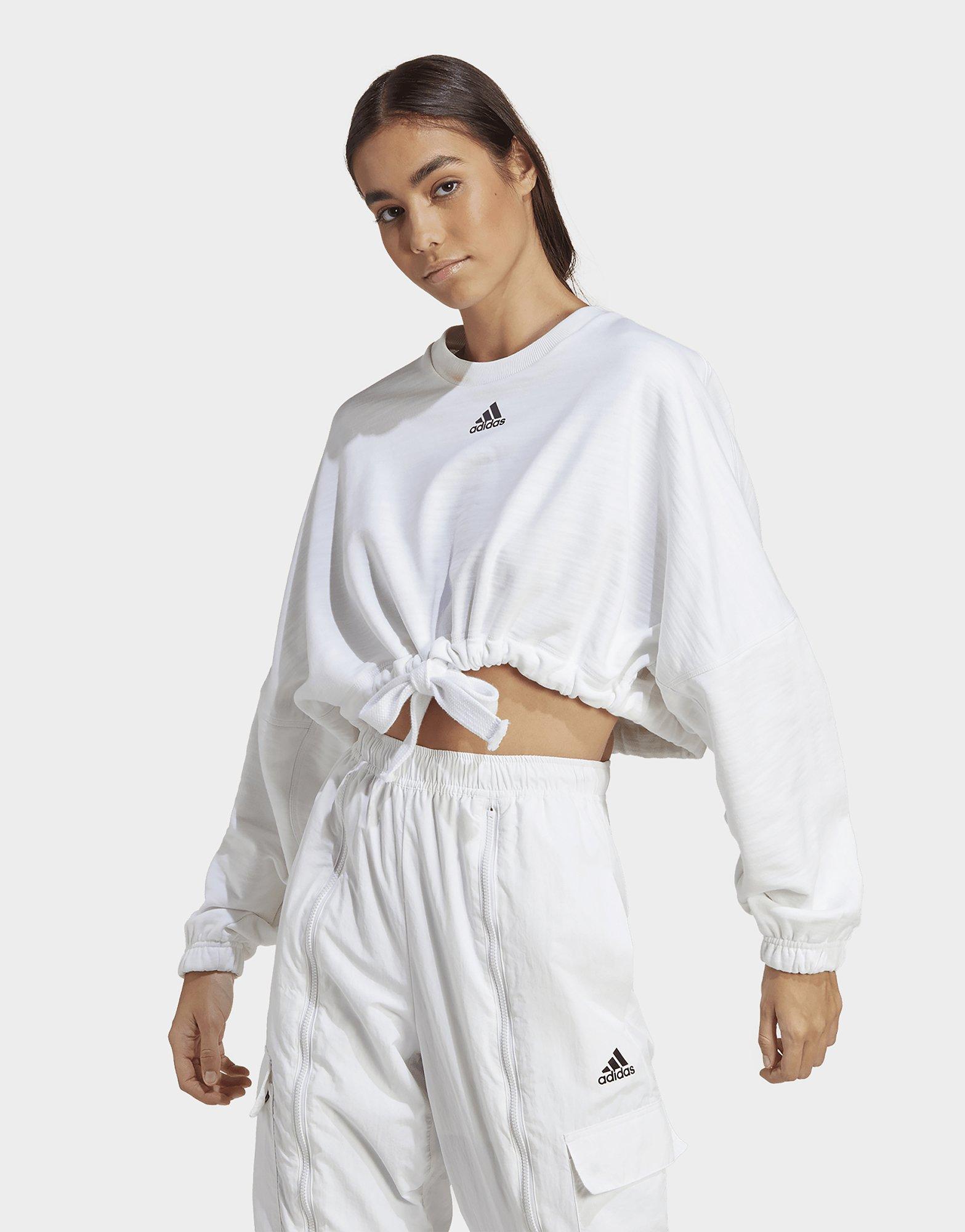 Cropped white best sale adidas hoodie