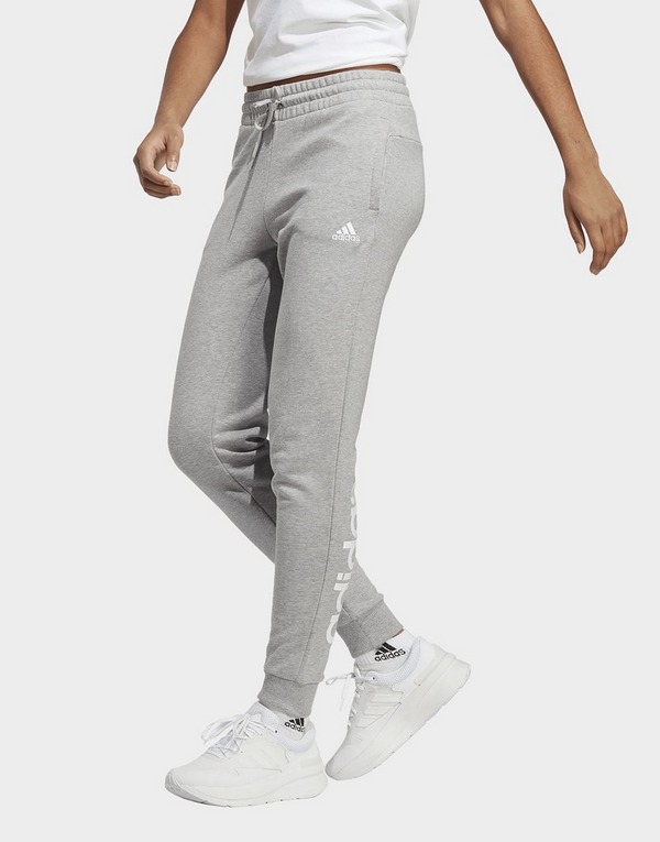 Grey adidas Essentials Linear French Terry Cuffed Pants