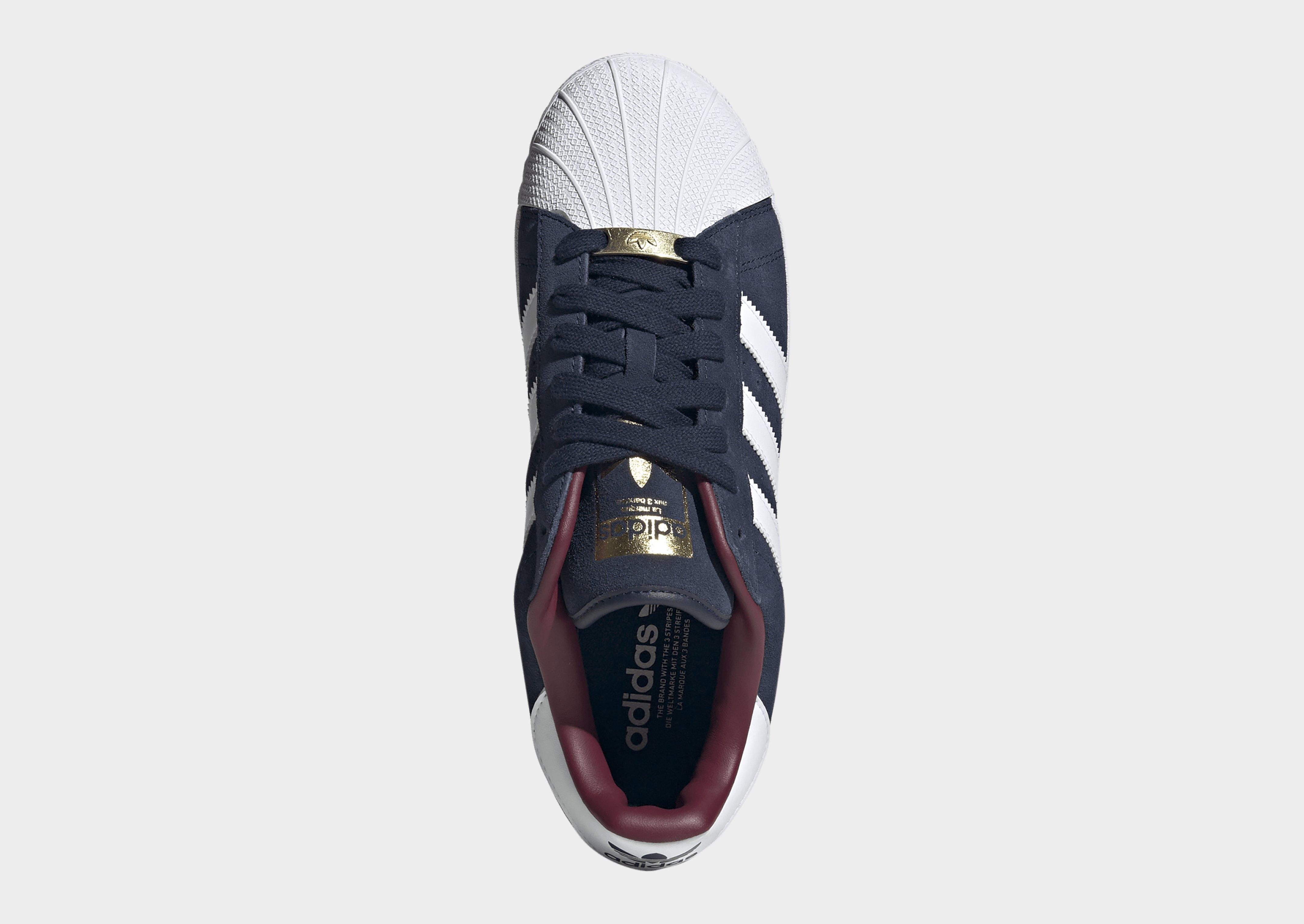 Adidas superstar clearance suede trainers navy/white