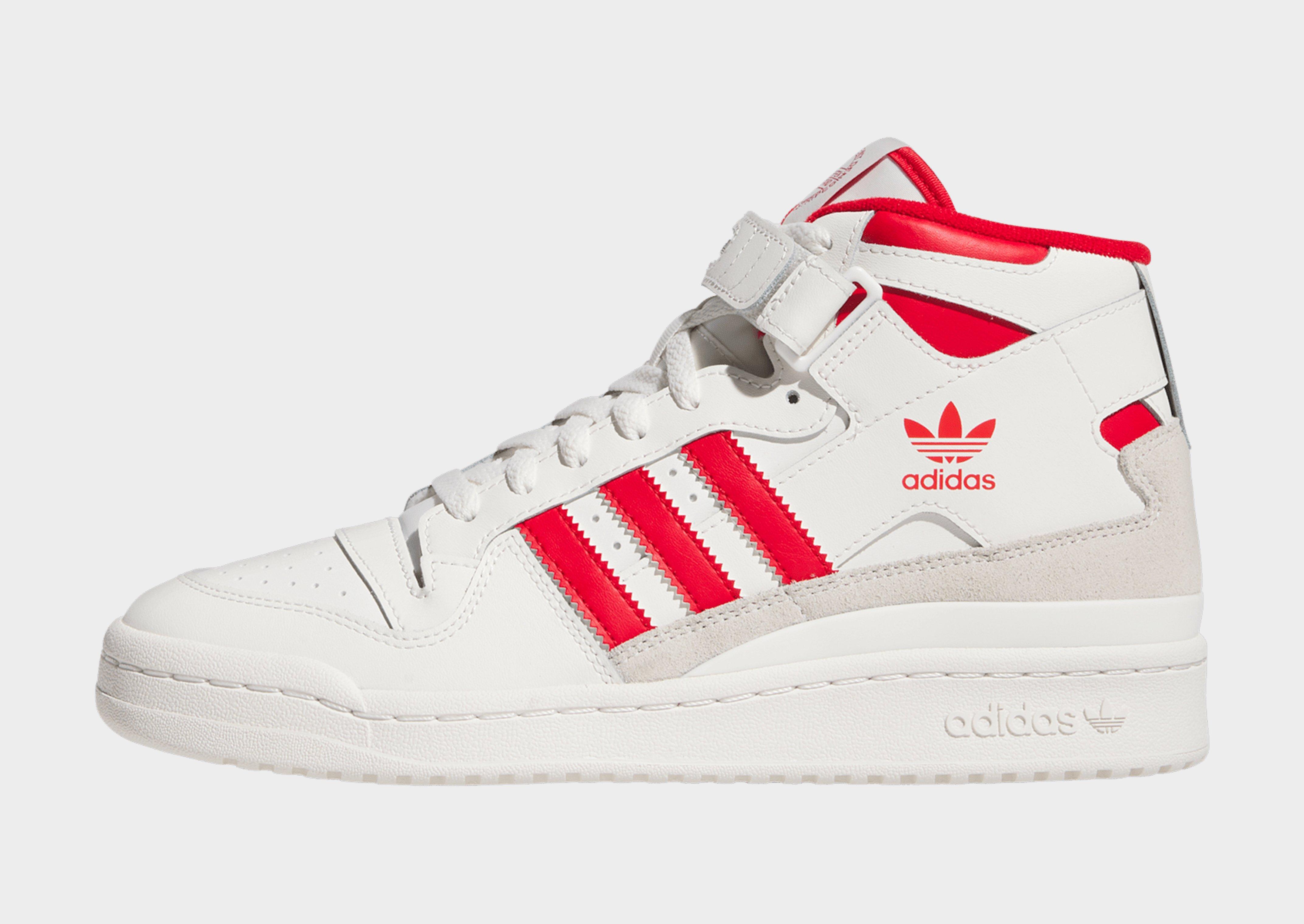 White adidas Forum Mid Shoes | JD Sports UK