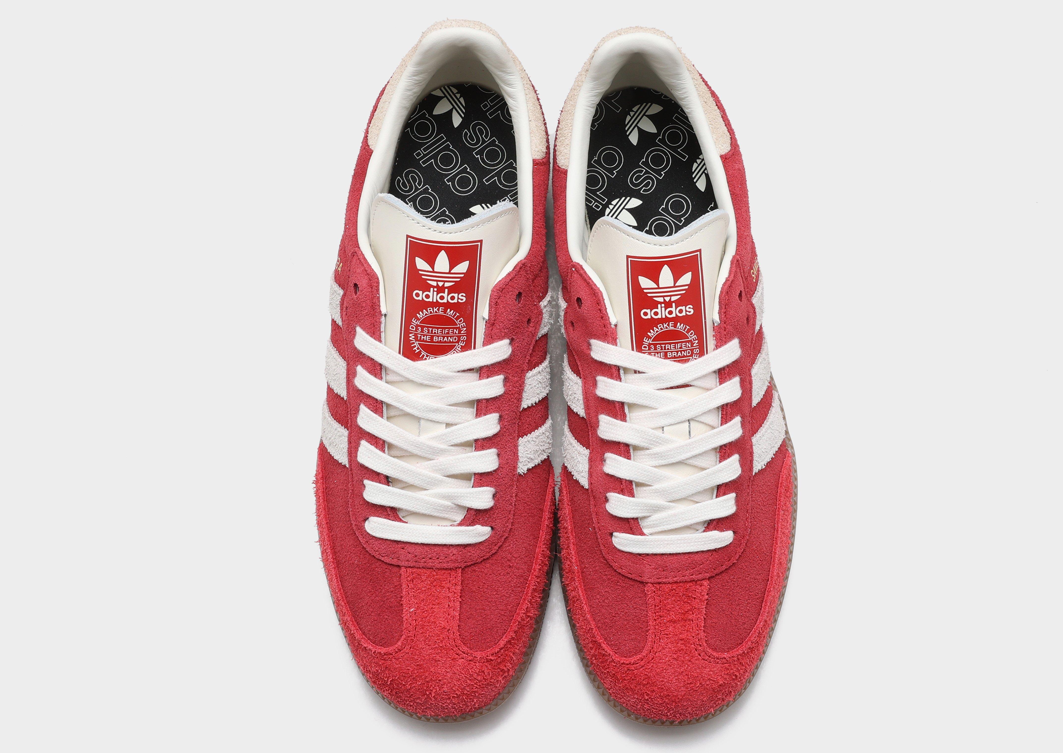 Red and white deals adidas samba