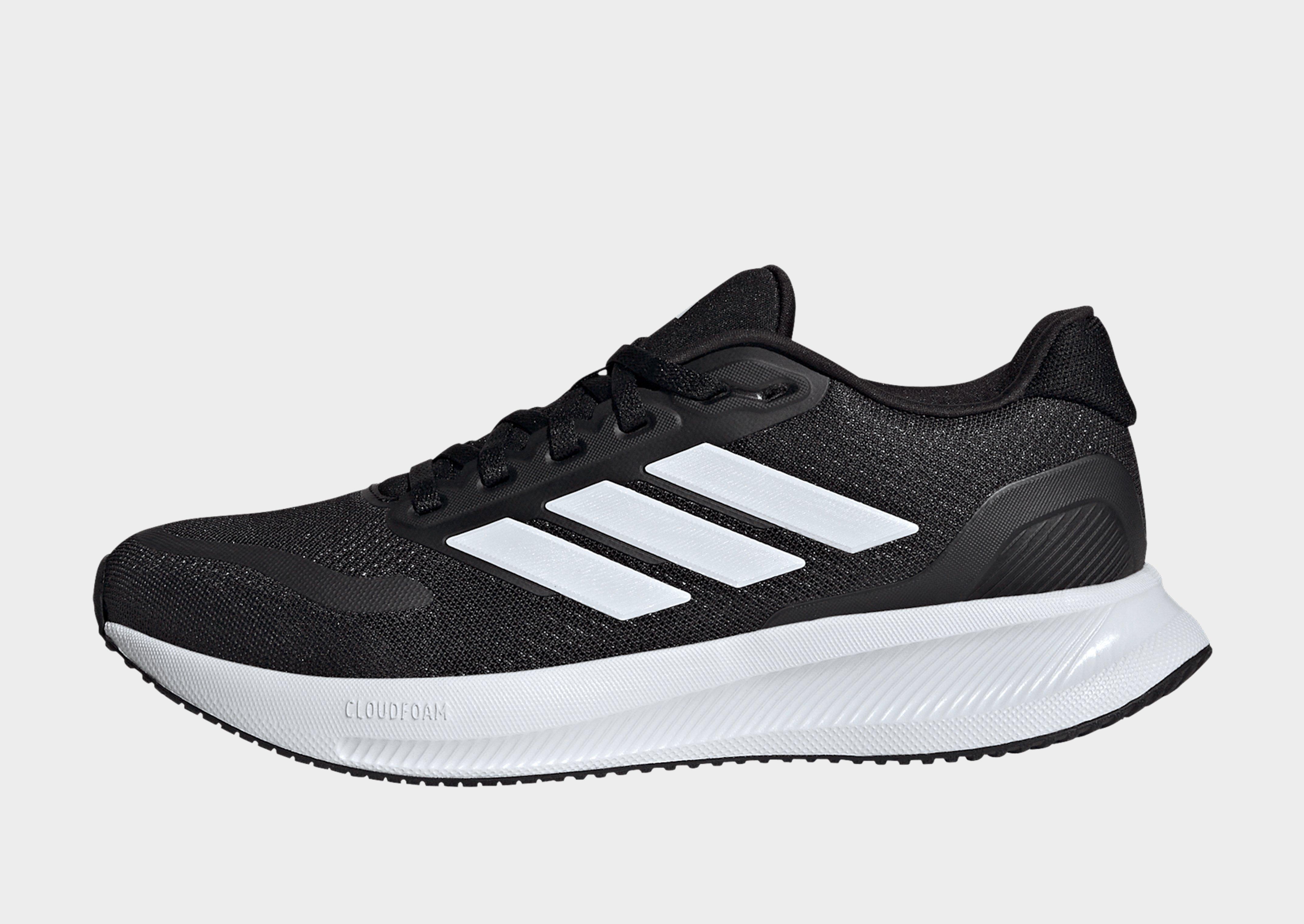 Black and white adidas running shoes hotsell