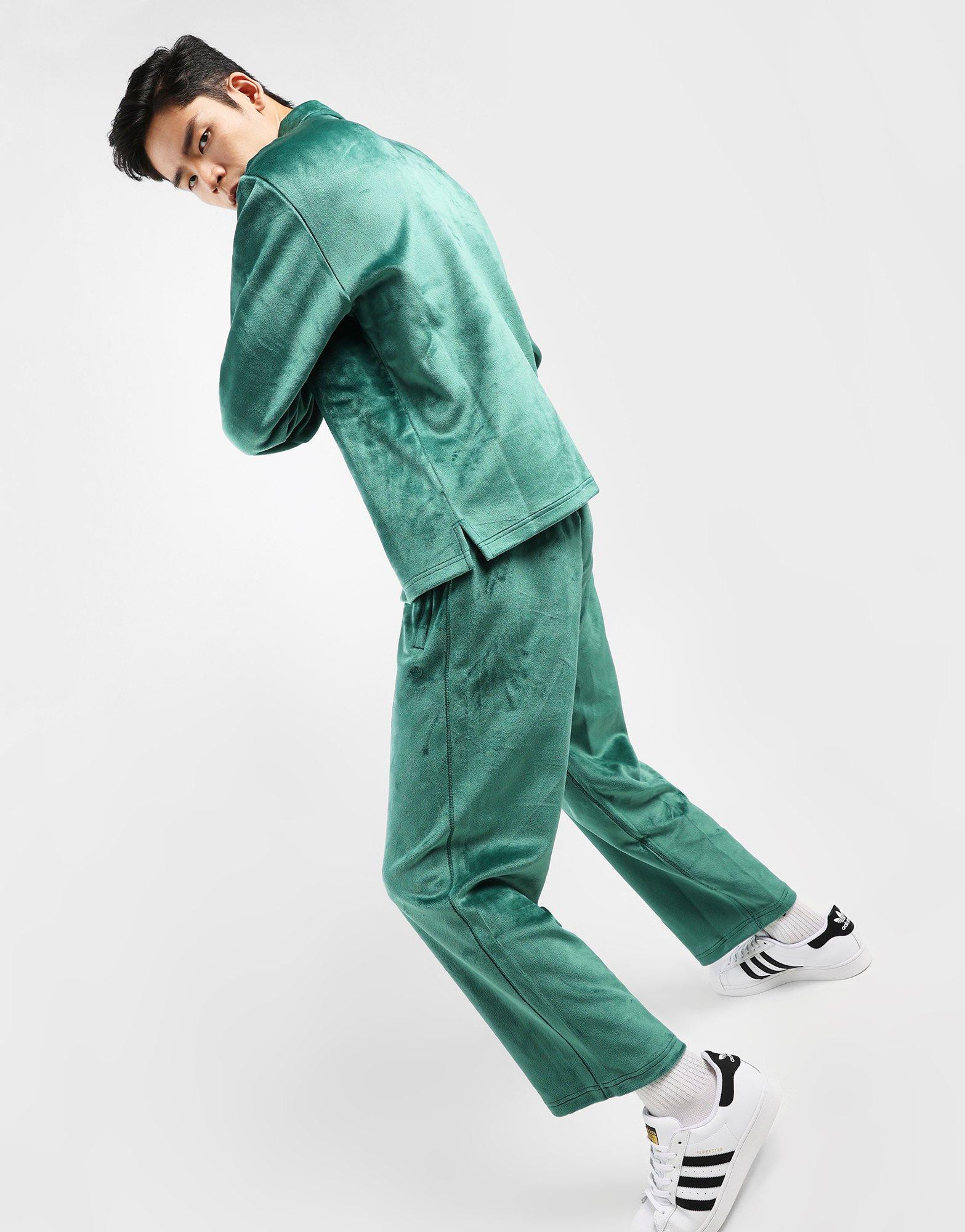 Green adidas Originals Premium Essentials+ Velour Pants