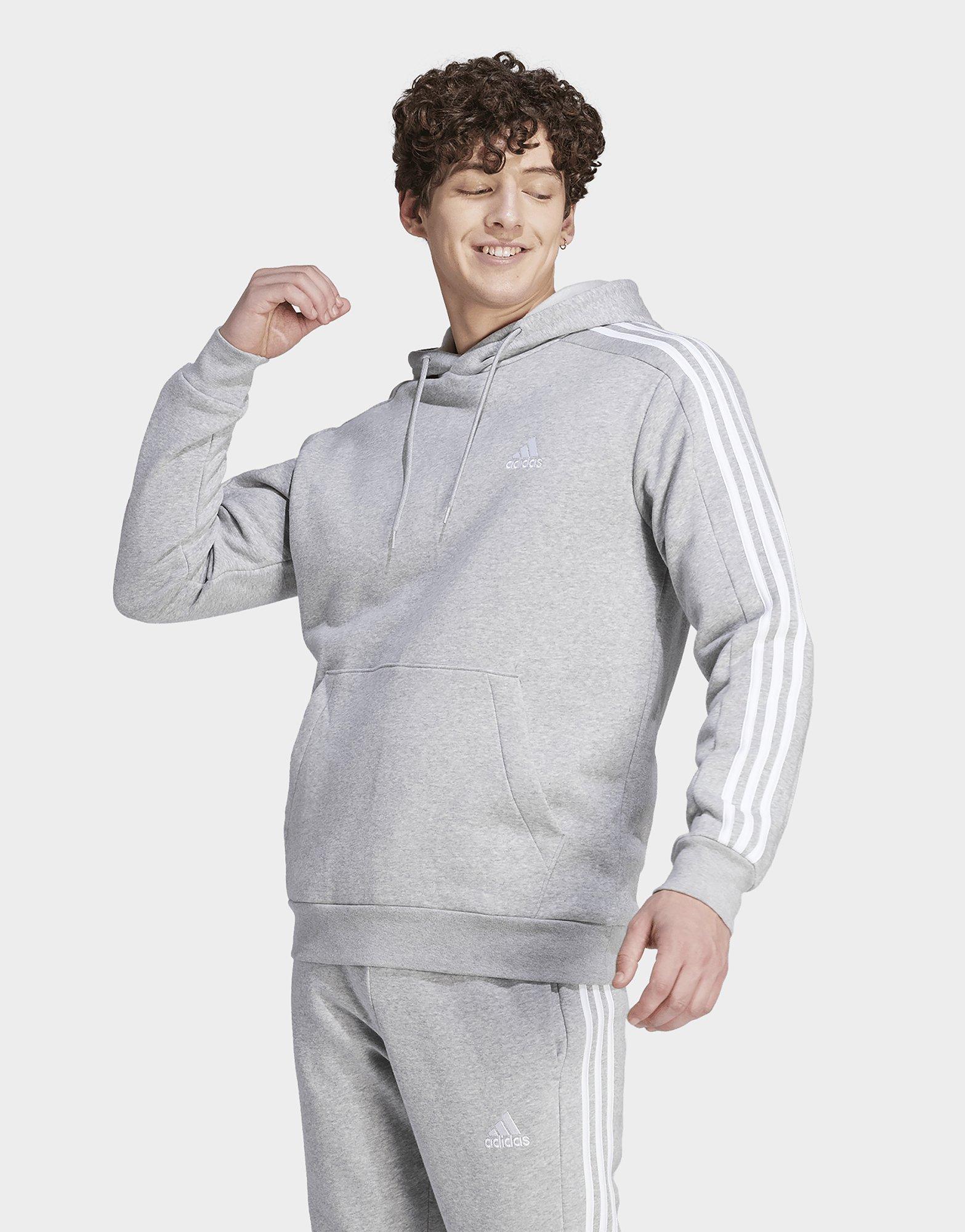 Adidas three 2025 stripes hoodie grey