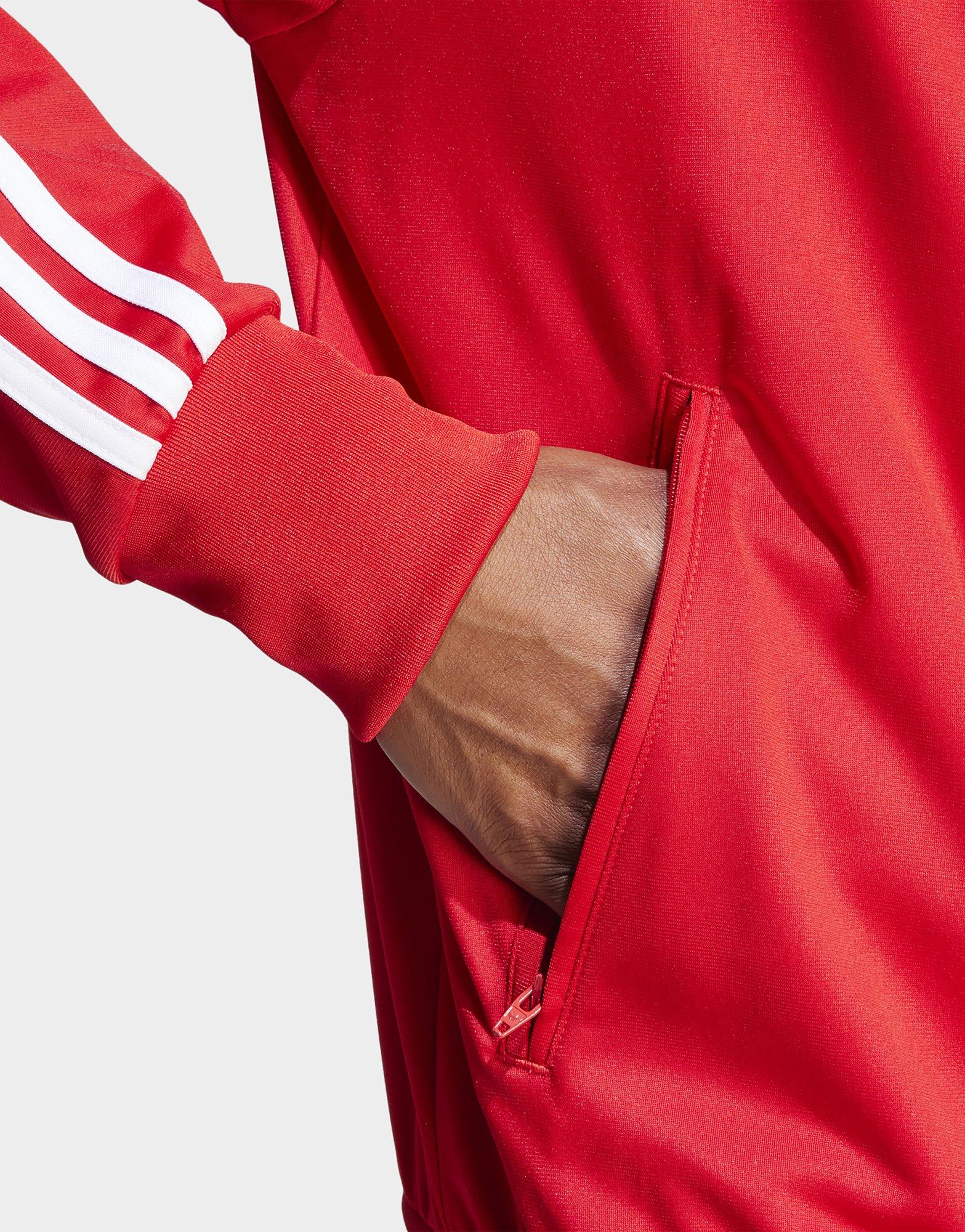 adidas Adicolor firebird track jacket in dark red - ShopStyle