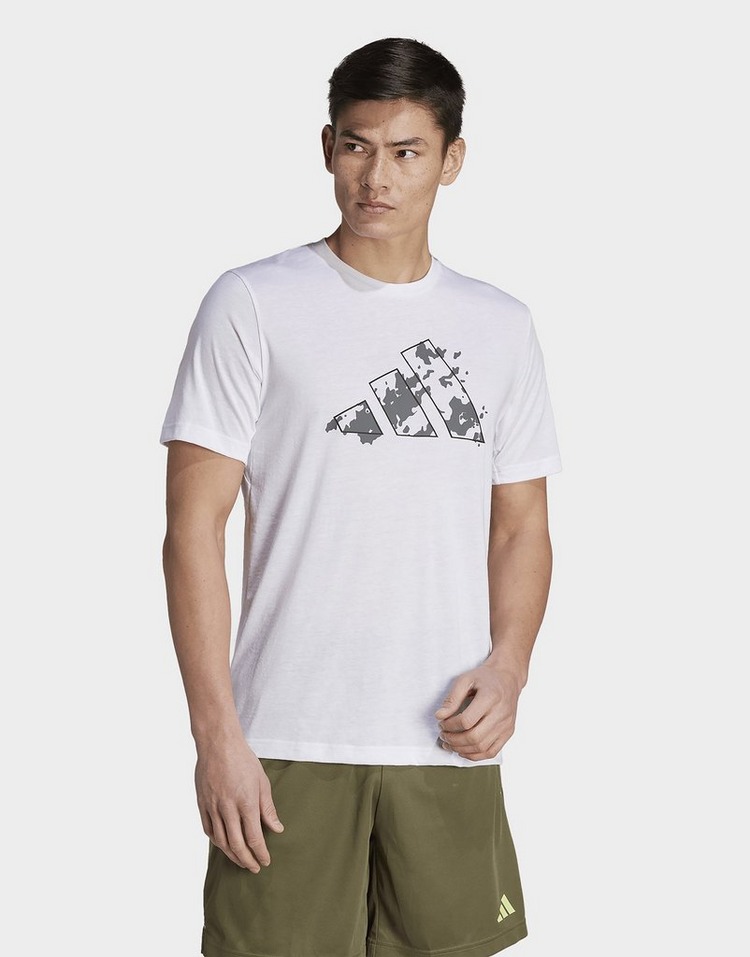 White adidas Train Essentials Seasonal Training Graphic T-Shirt | JD ...