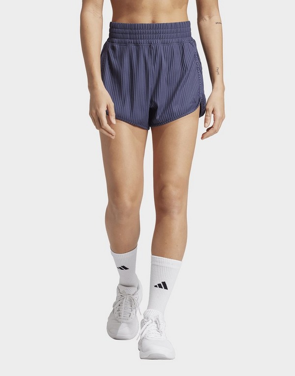 adidas Pacer All Gym Seasonal Rib High-Rise Tonal 3-Stripes Shorts