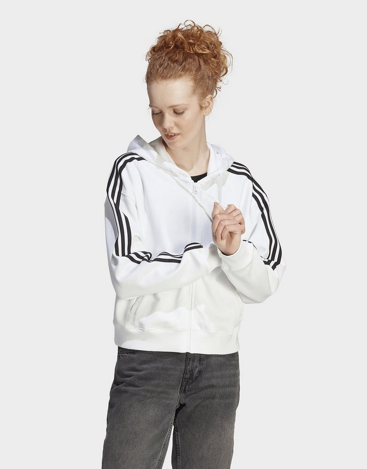 adidas Essentials 3-Stripes French Terry Bomber Full-Zip Hoodie
