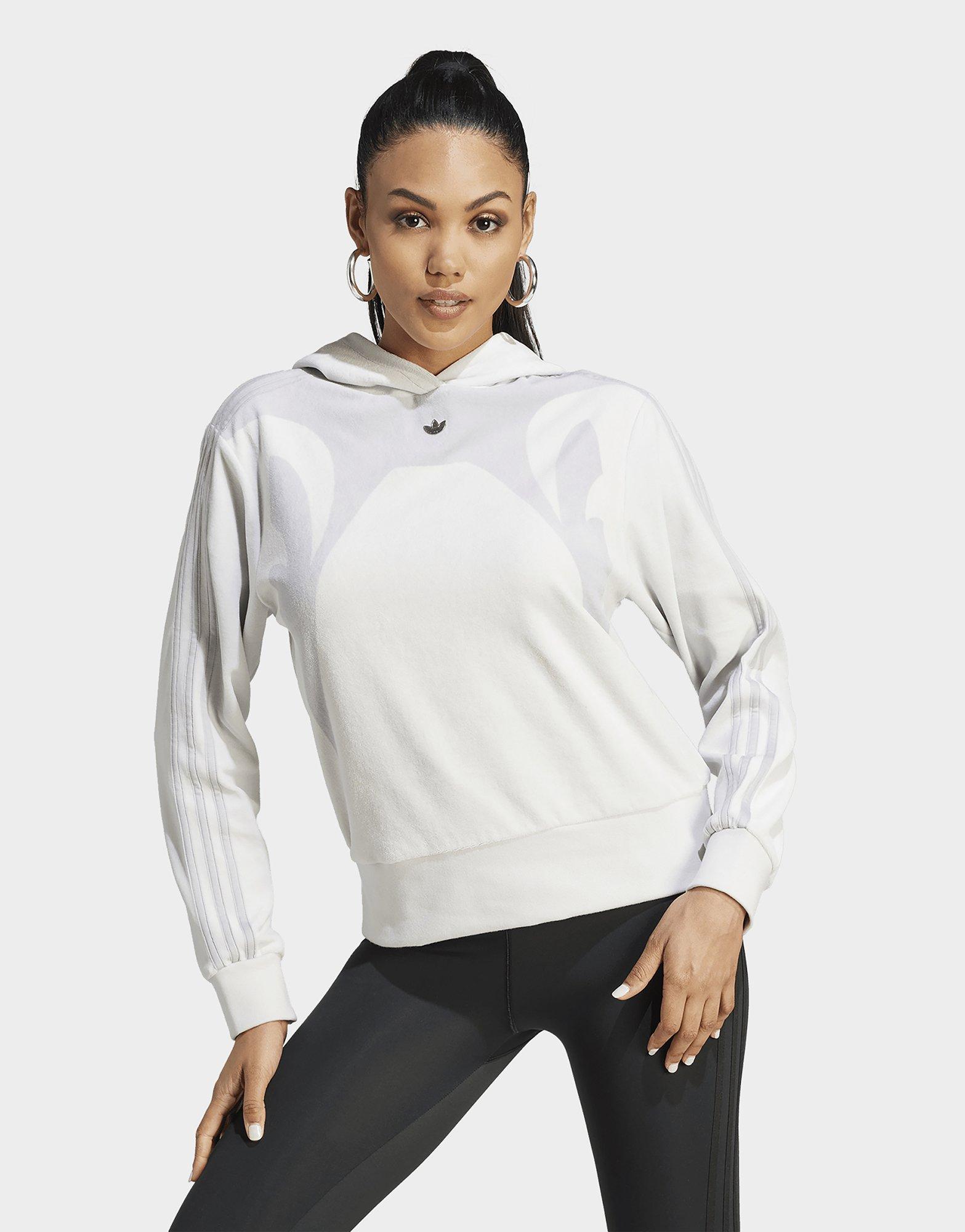 Adidas women's best sale white cropped hoodie