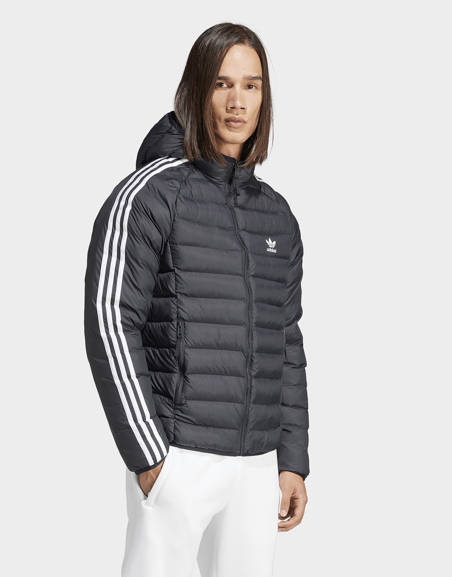 Black adidas Originals Padded Hooded Puffer Jacket | JD Sports UK