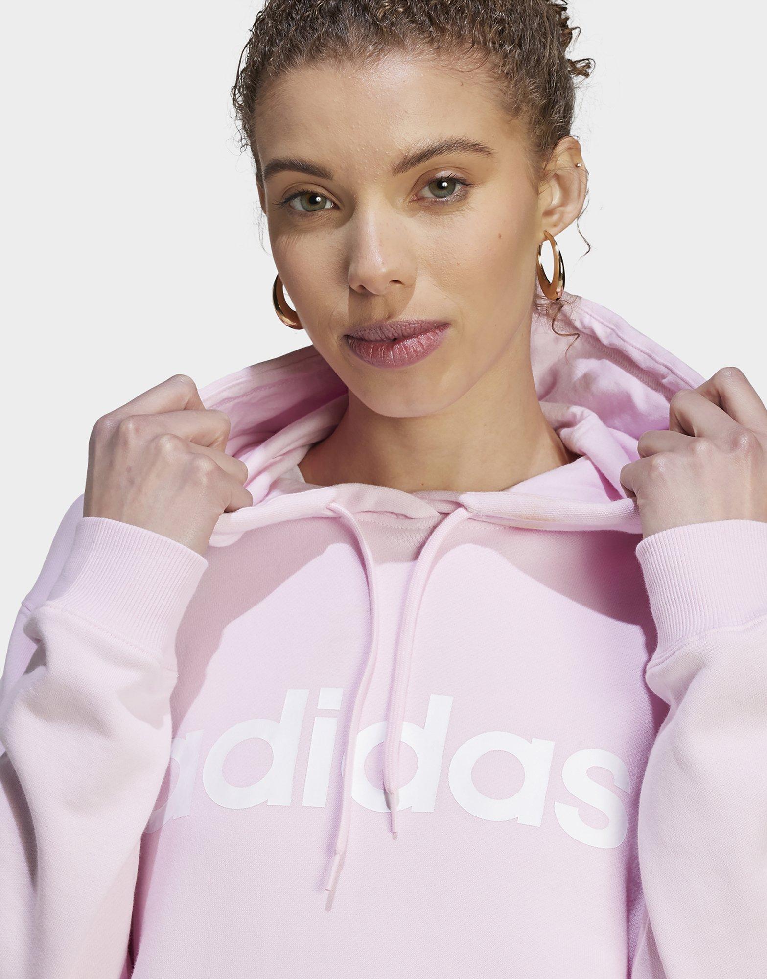 Pink adidas Essentials Linear Hoodie JD Sports UK