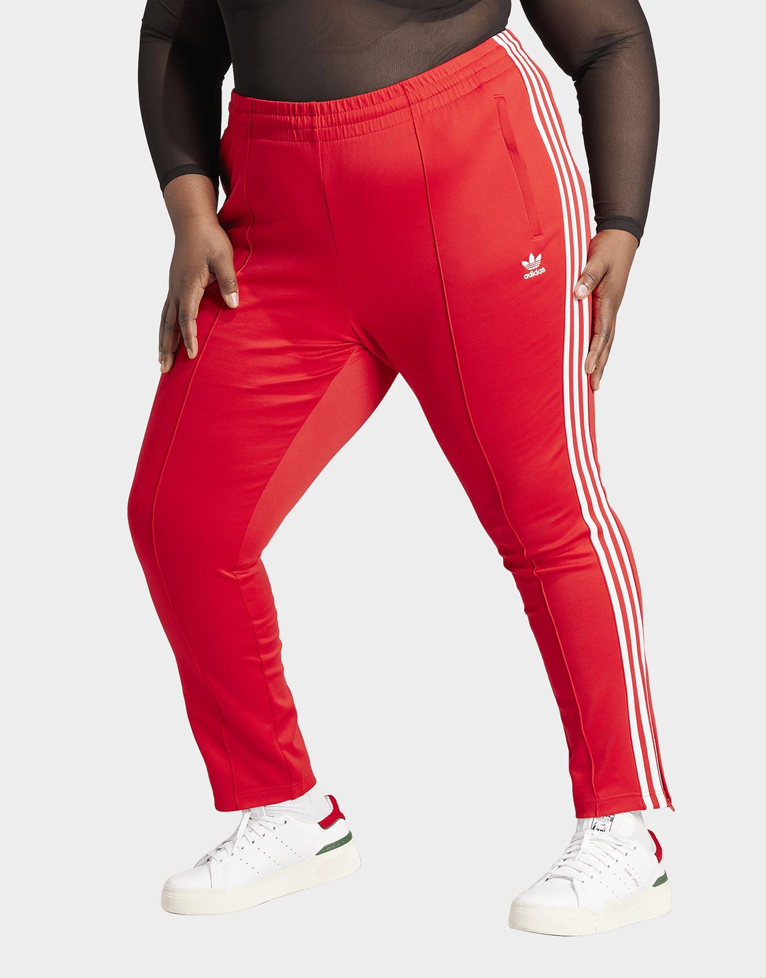 red adidas sst track pants