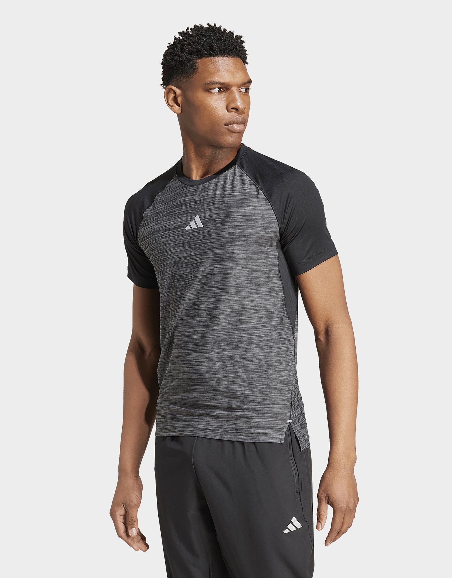 Black adidas Gym+ Training 3-Stripes Tee | JD Sports UK