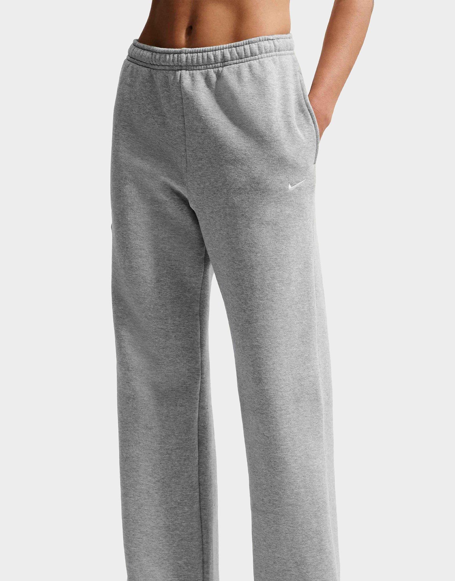 Nike Damesbroek met halfhoge taille en open zoom Studio Fleece Medium Weight
