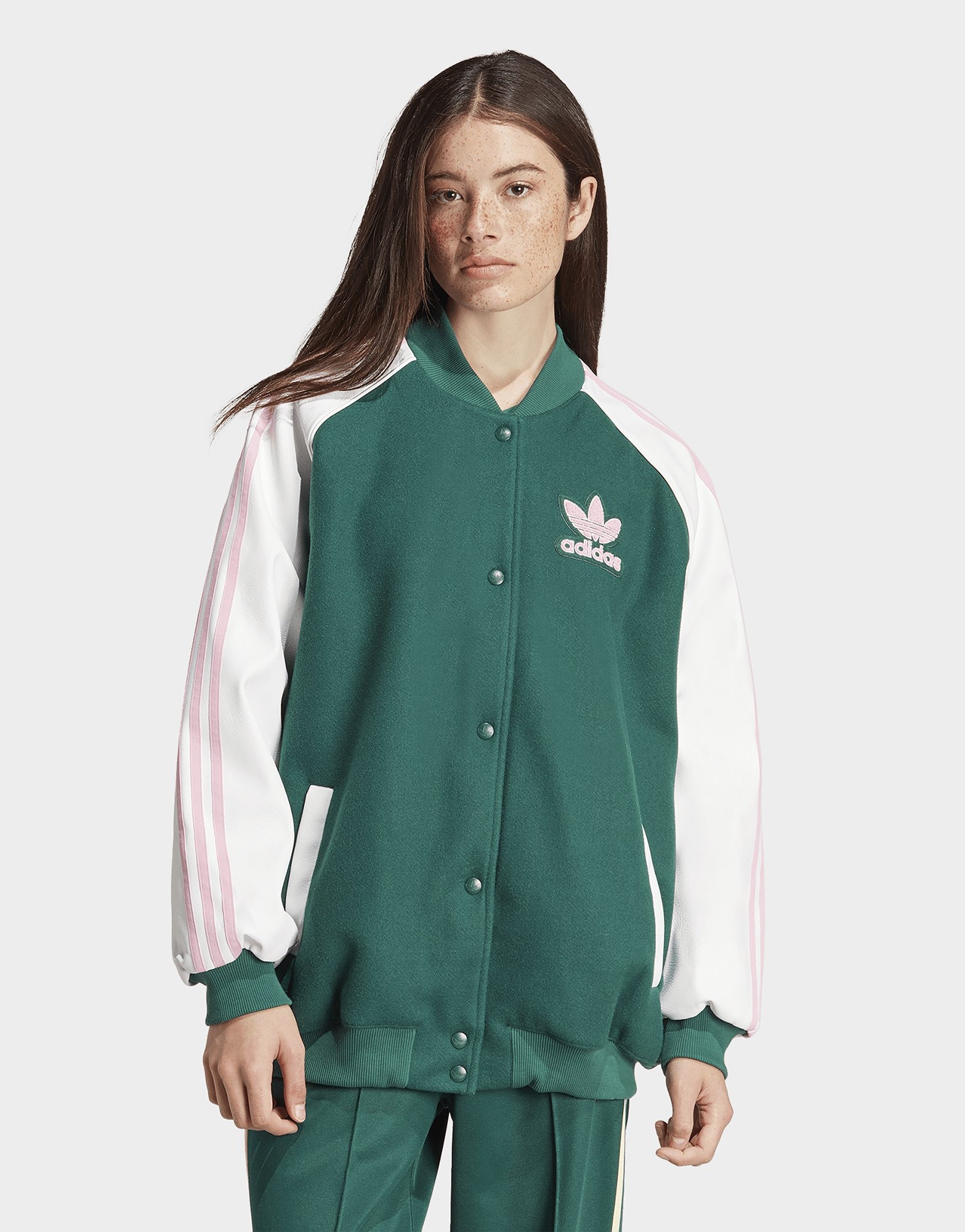 White adidas Originals SST Oversized VRCT Jacket JD Sports UK