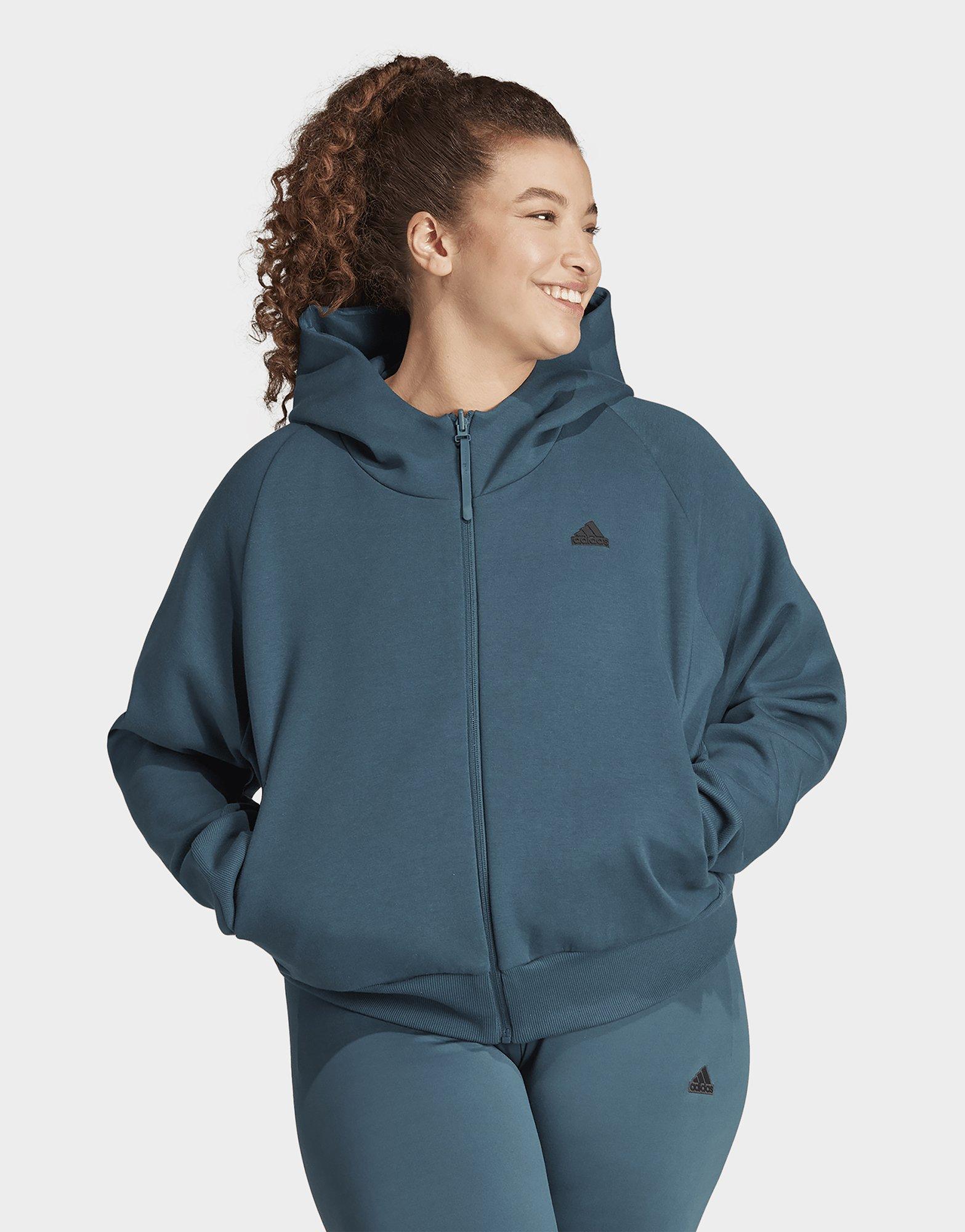 Turquoise adidas adidas Z.N.E. Full Zip Hoodie Plus Size JD