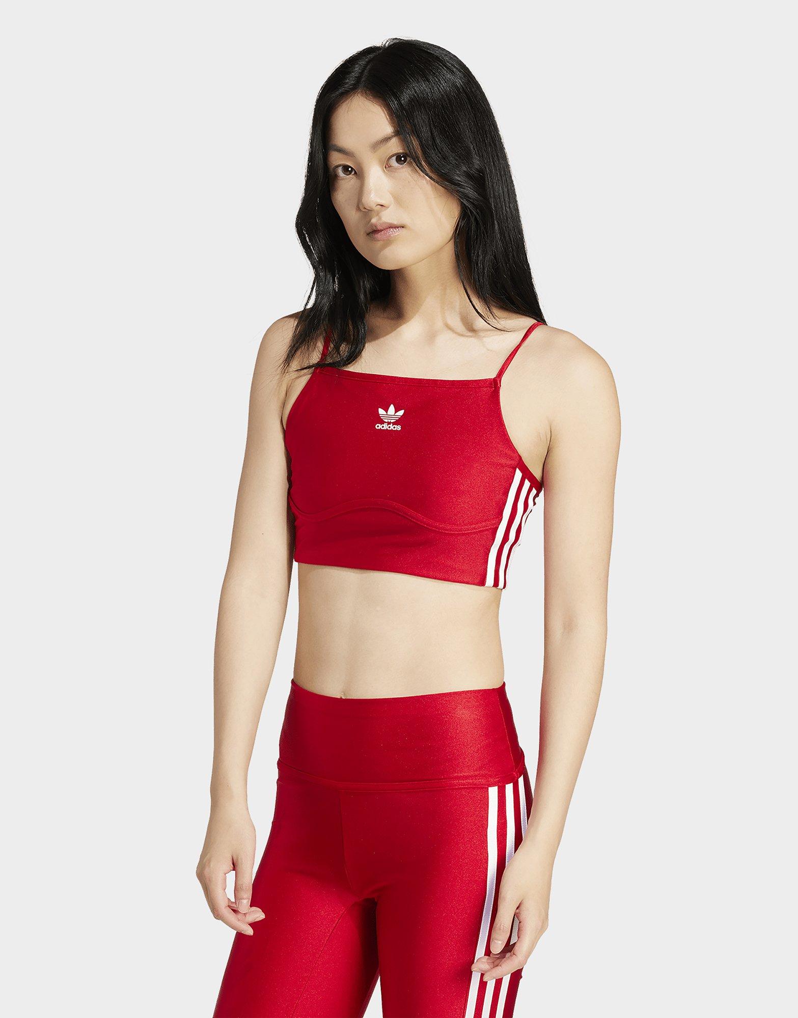 Red adidas 3-Stripes Bra Top