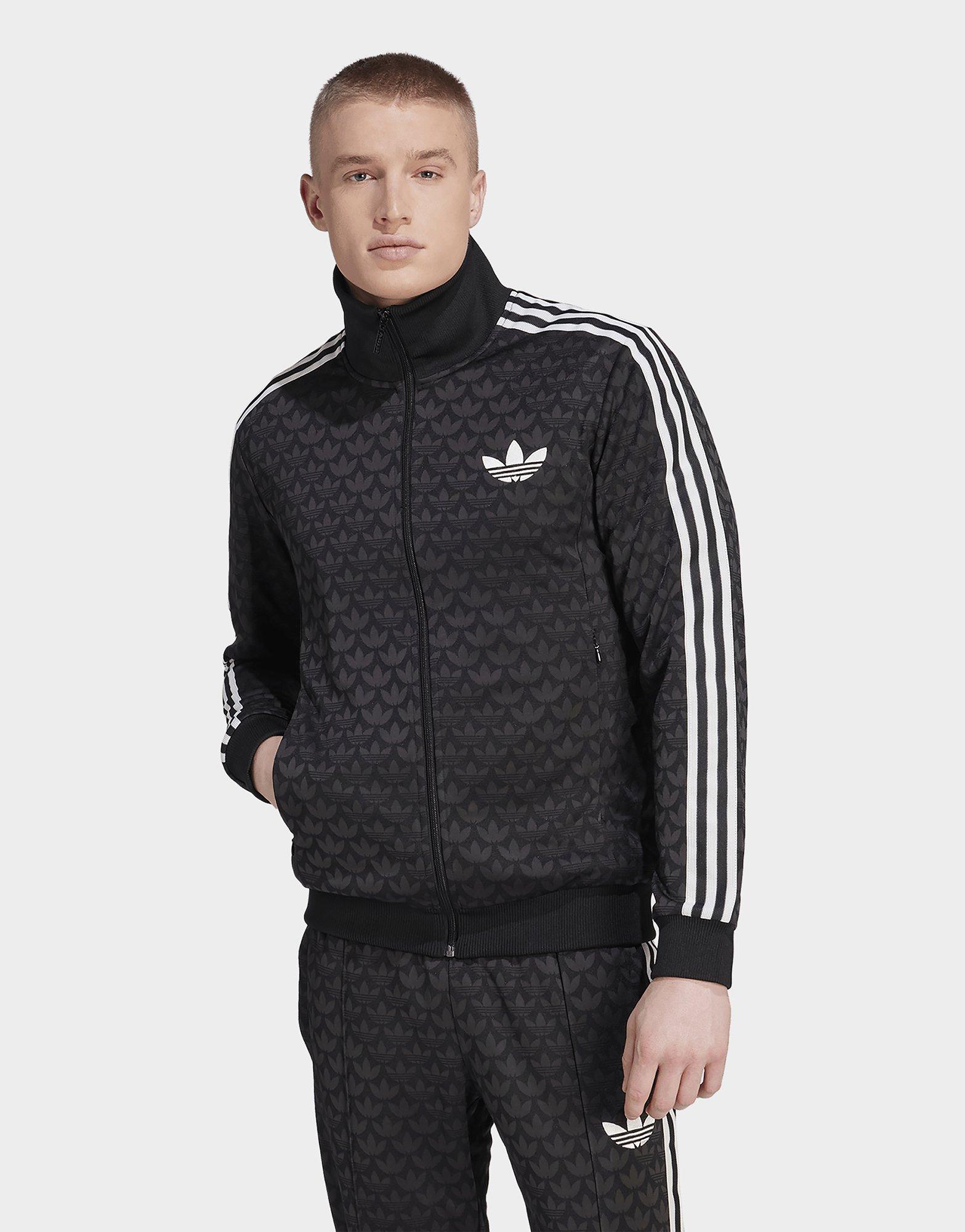 Black adidas Adicolor 70s Monogram Track Top | JD Sports UK