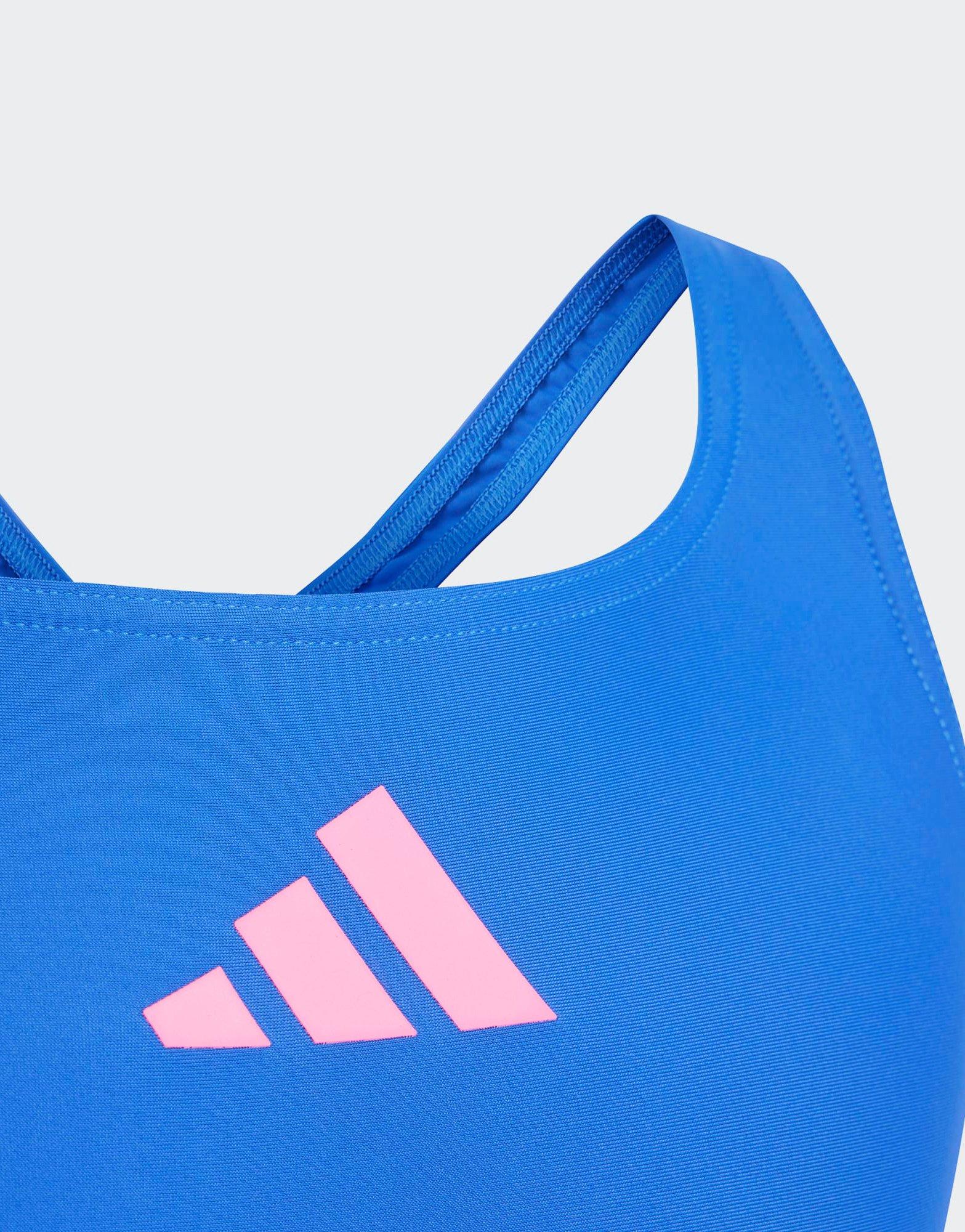 Blue adidas Solid Small Logo Swimsuit JD Sports UK