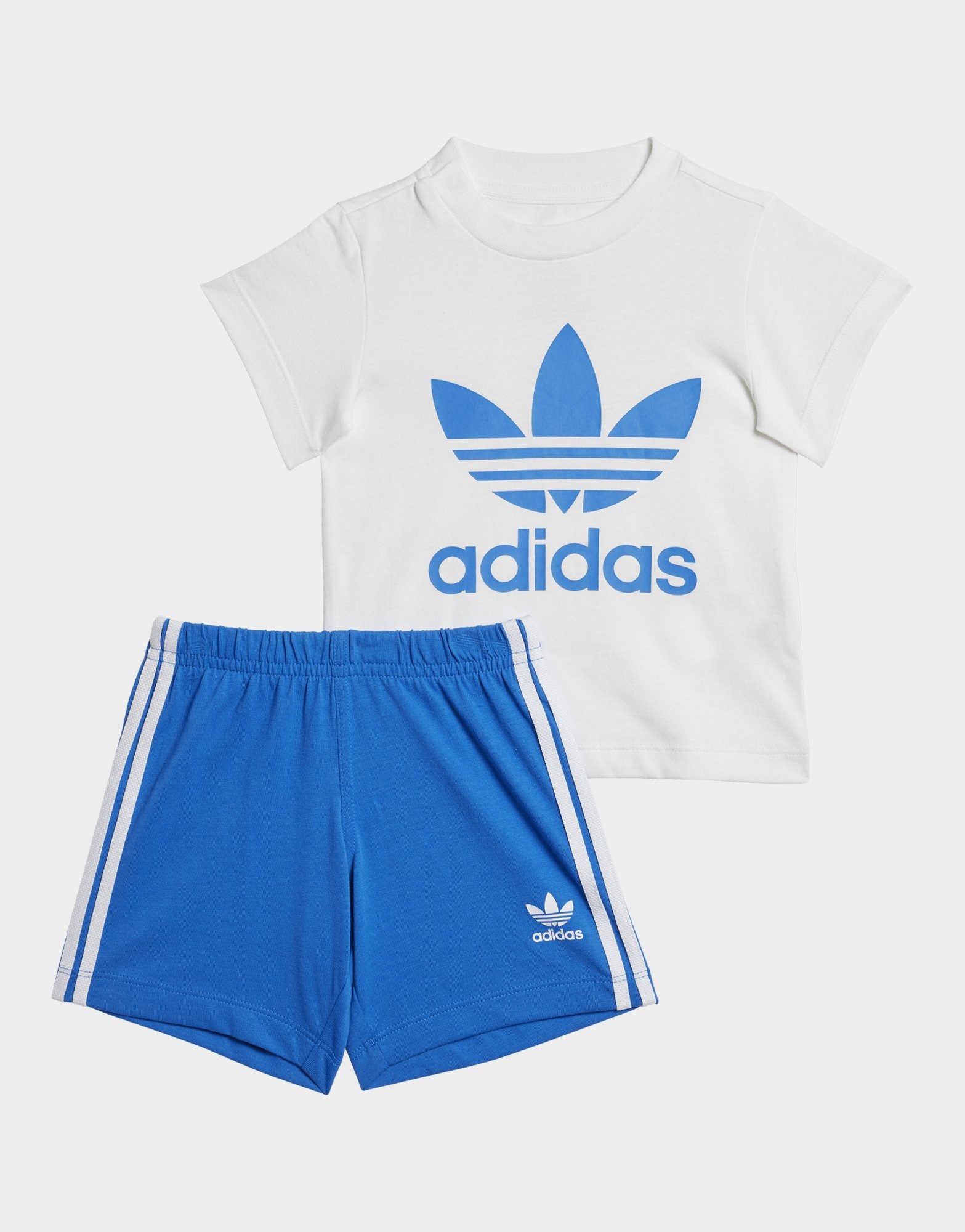 Blue adidas Originals Girls' Trefoil T-Shirt/Shorts Set Infant | JD ...