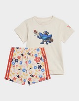 adidas Floral Shorts und T-Shirt Set