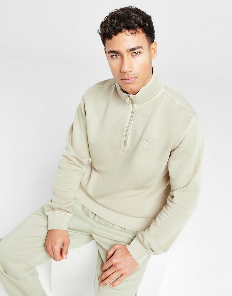 adidas Trefoil Essentials+ Dye Half Zip Crew Sweatshirt