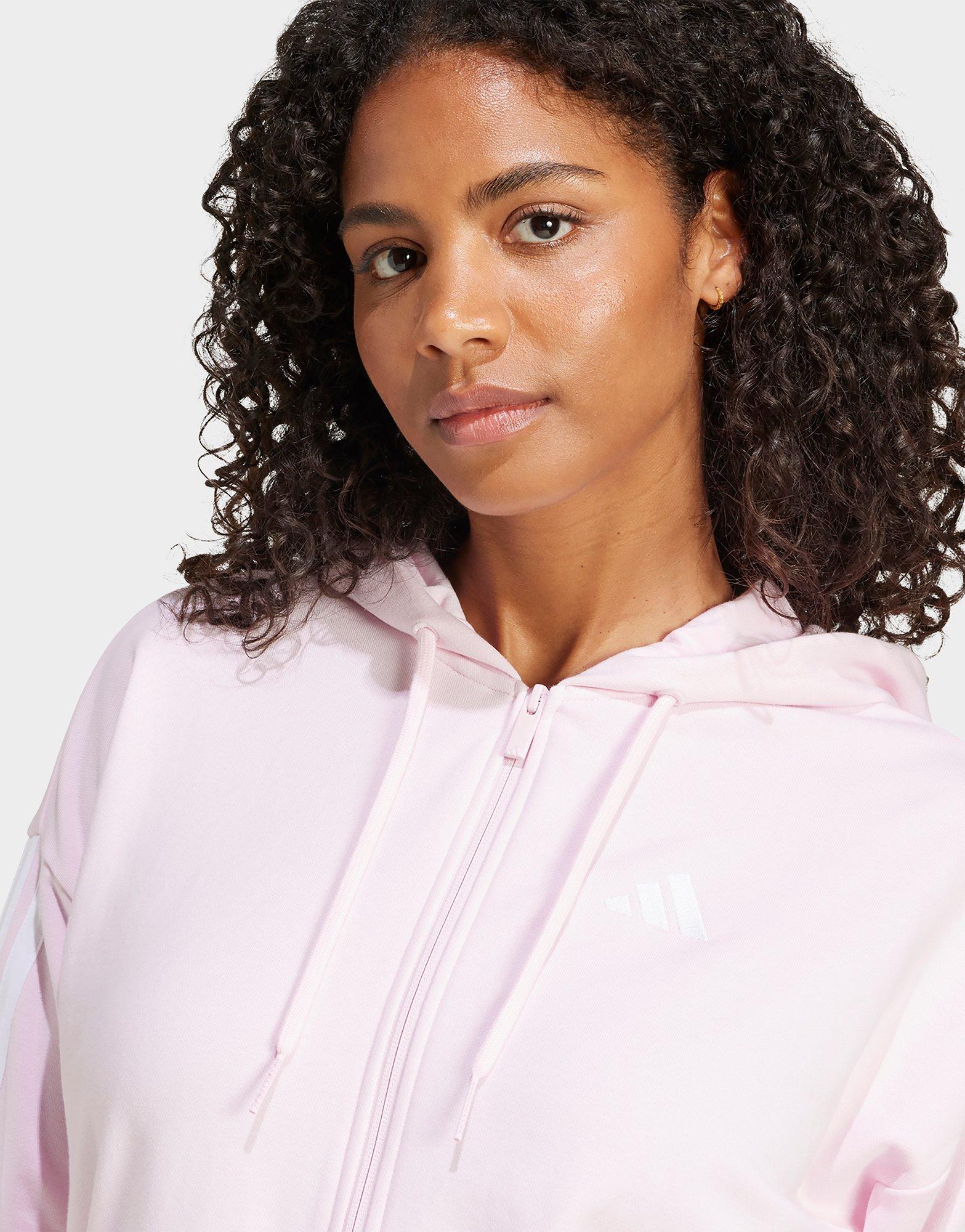 adidas Veste à capuche entièrement zippée French terry 3 bandes Essentials