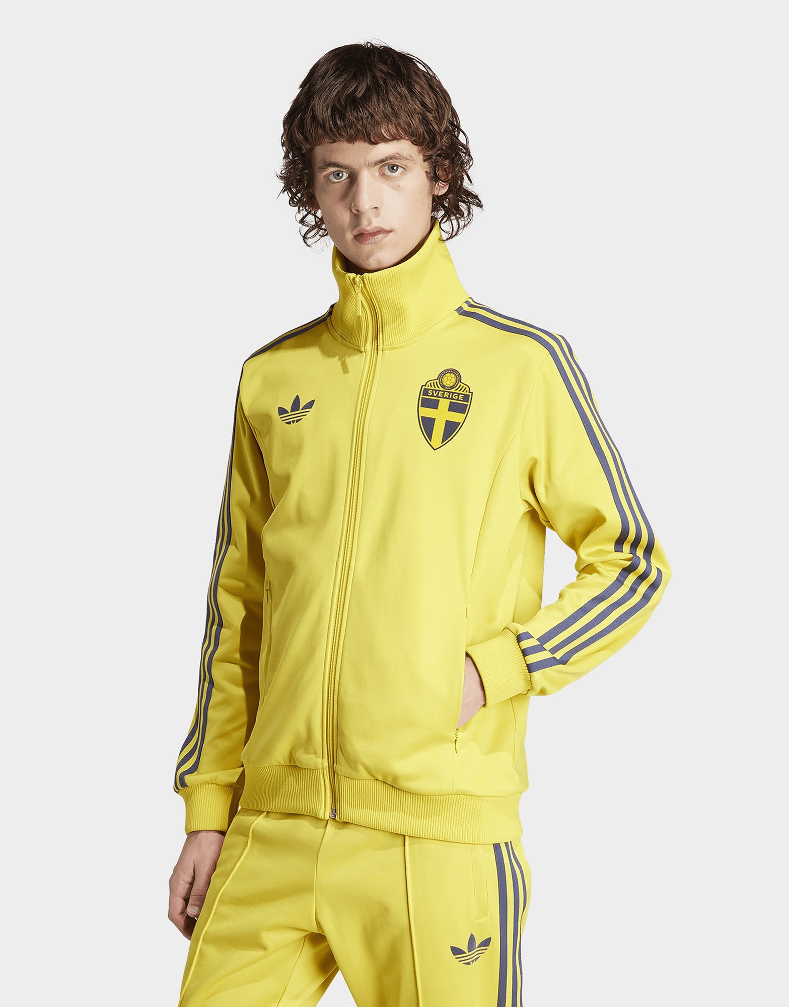 Adidas originals beckenbauer track top sales old skool yellow