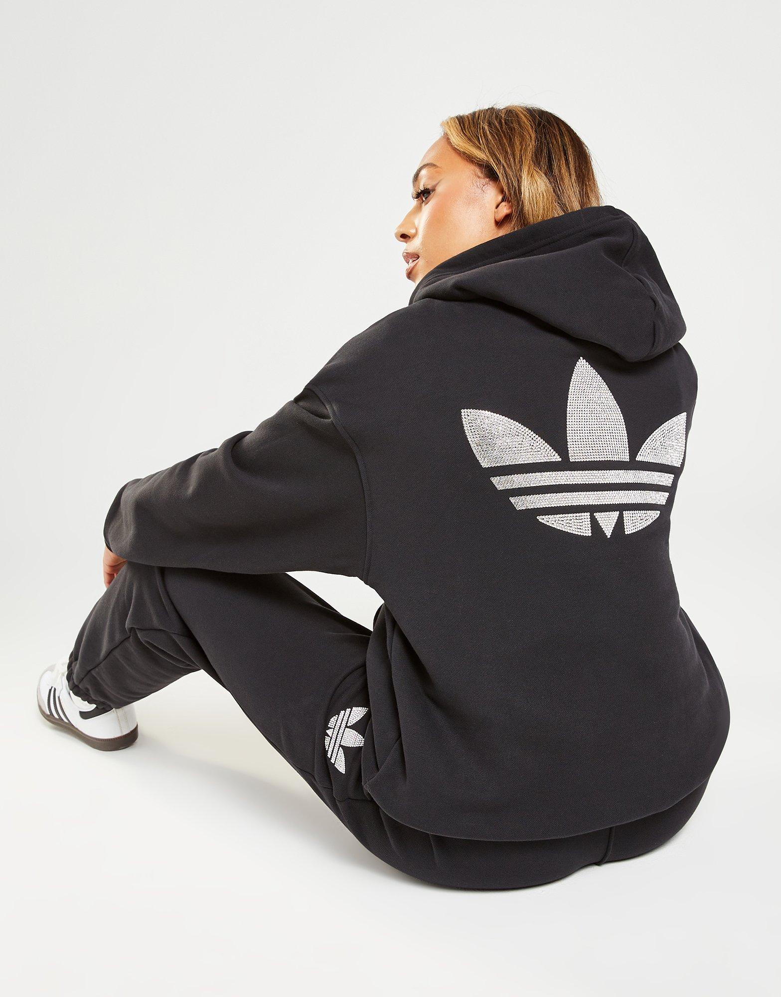 Black adidas Originals Embellished Oversized Hoodie | JD Sports UK