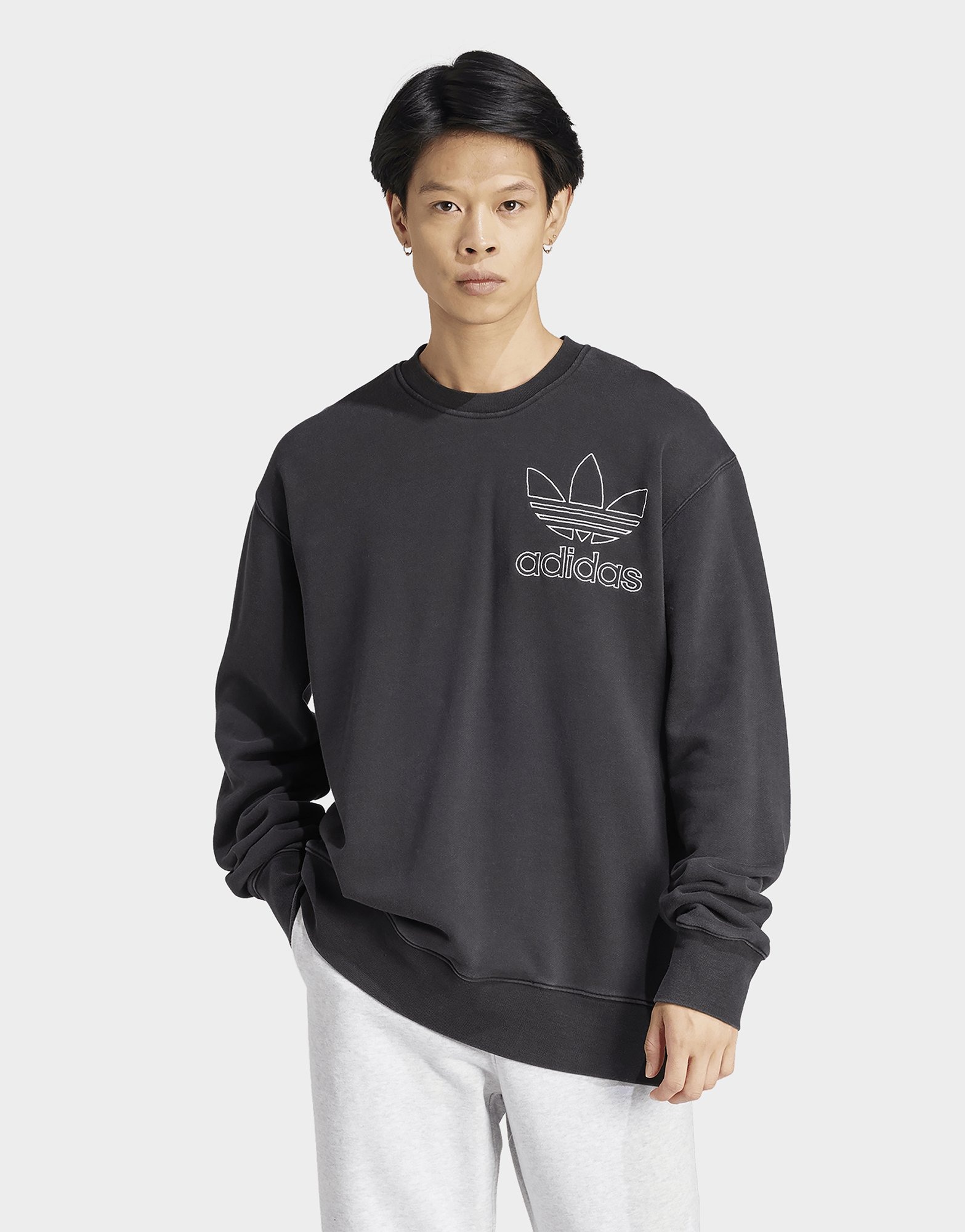 Adidas originals outline crew sweatshirt sale