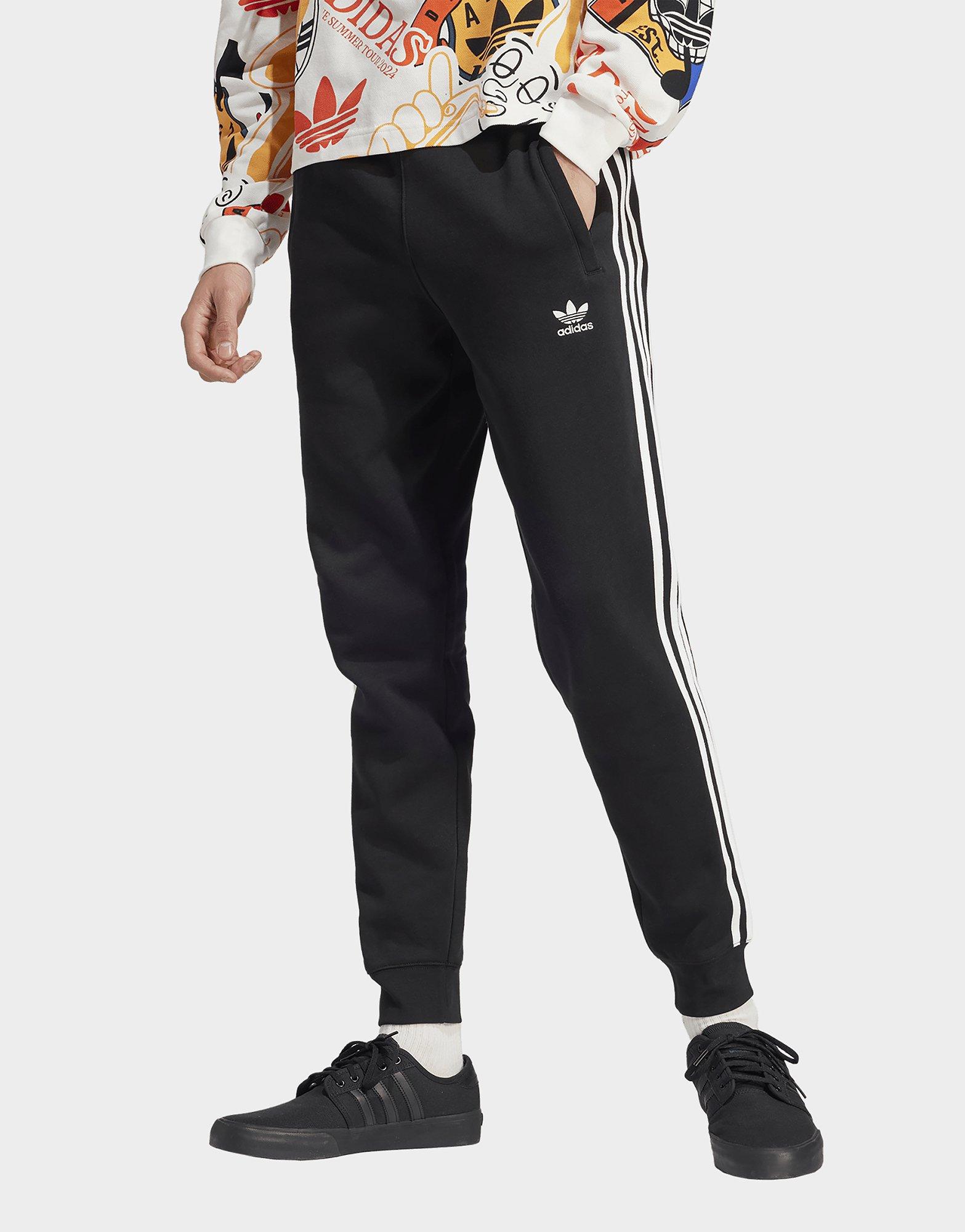 Adidas black pants black stripes online