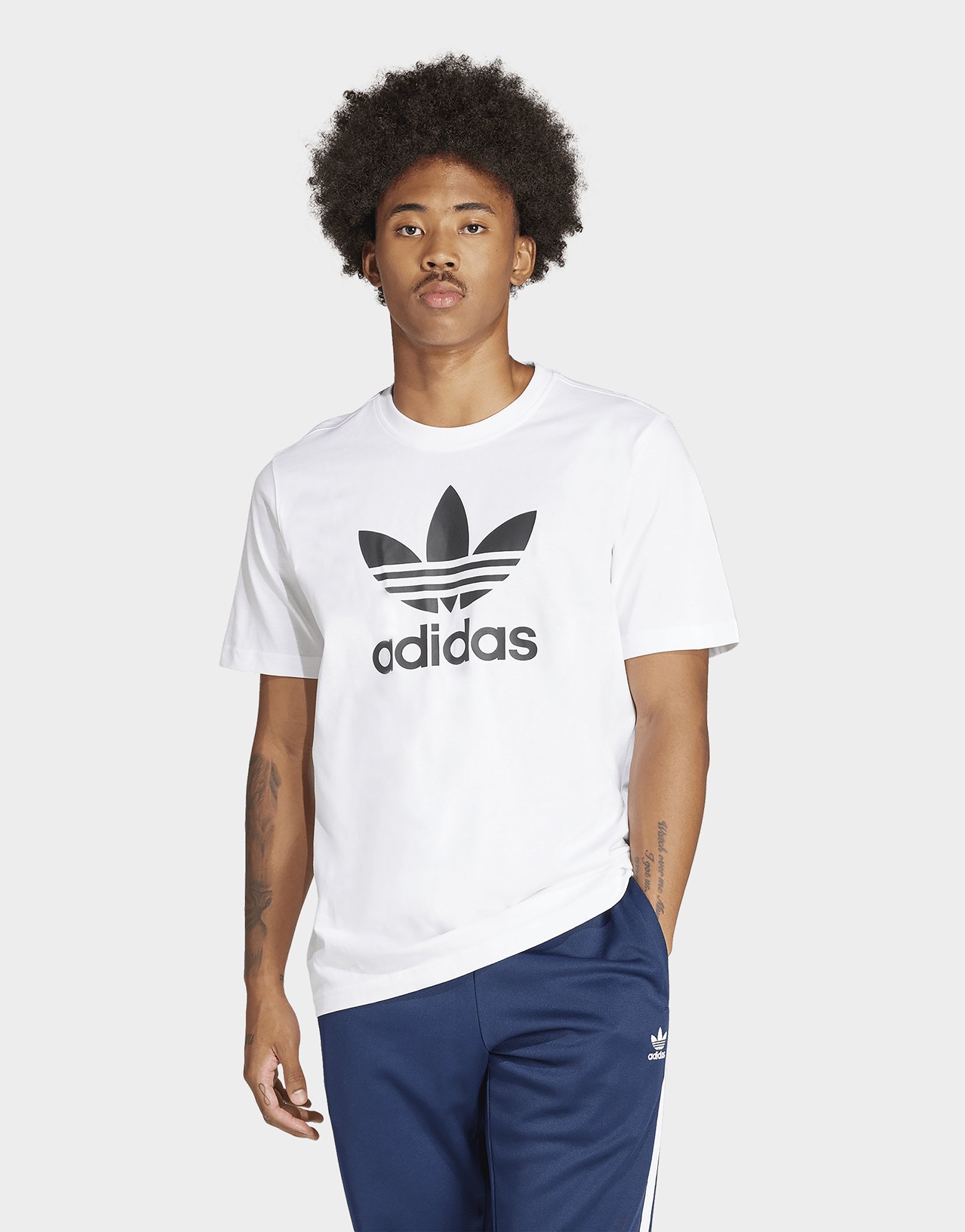 White adidas Adicolor Trefoil Tee | JD Sports UK