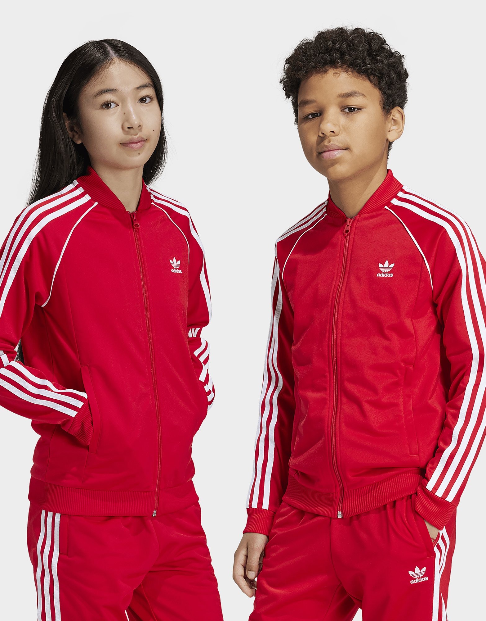 Adidas red tracksuit toddler best sale