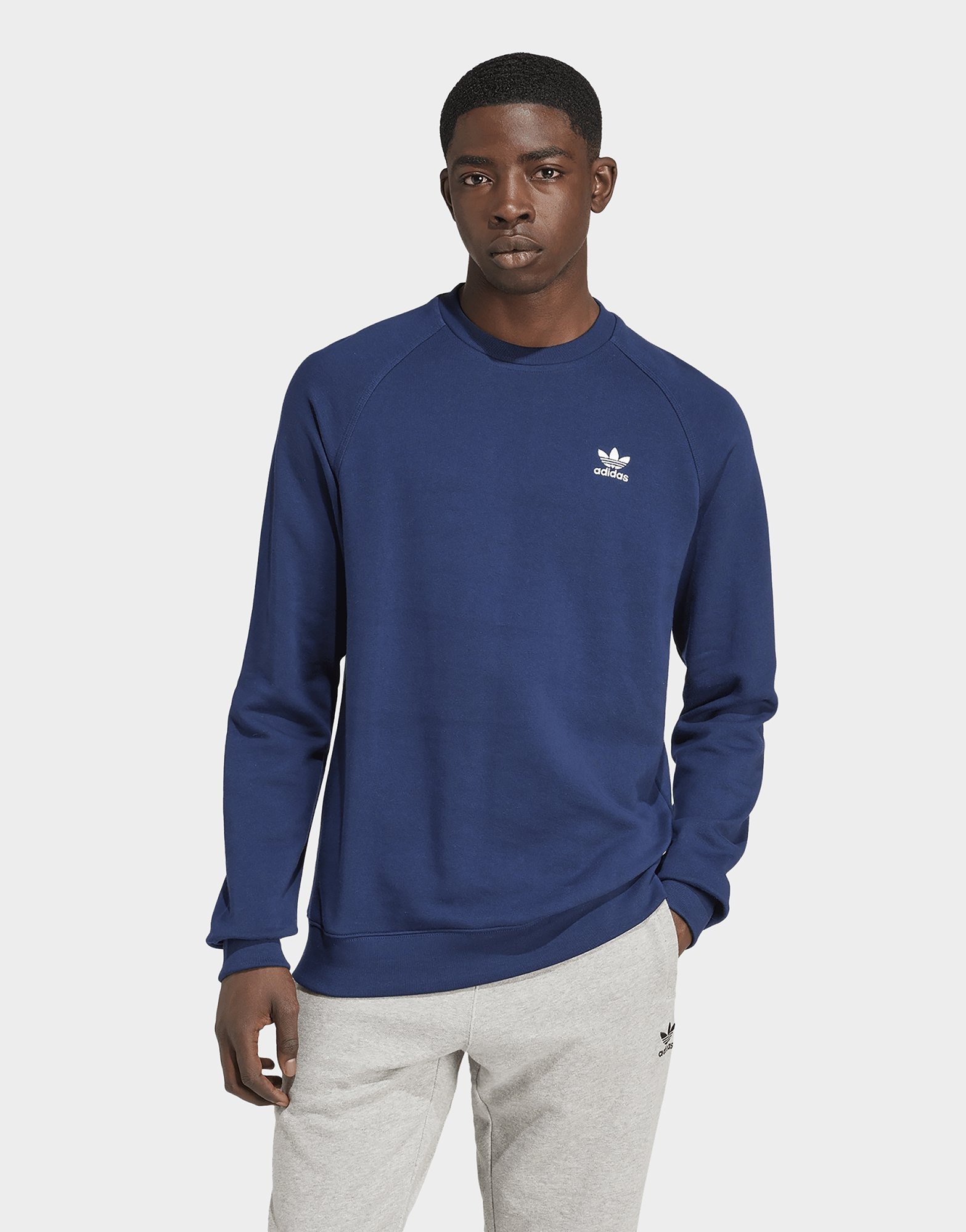 Blue adidas Trefoil Essentials Crew Sweatshirt | JD Sports UK