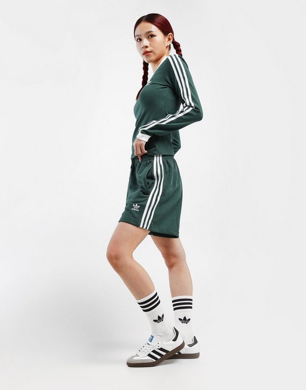adidas กางเกงขาสั้นผู้หญิง 3-Stripes French Terry