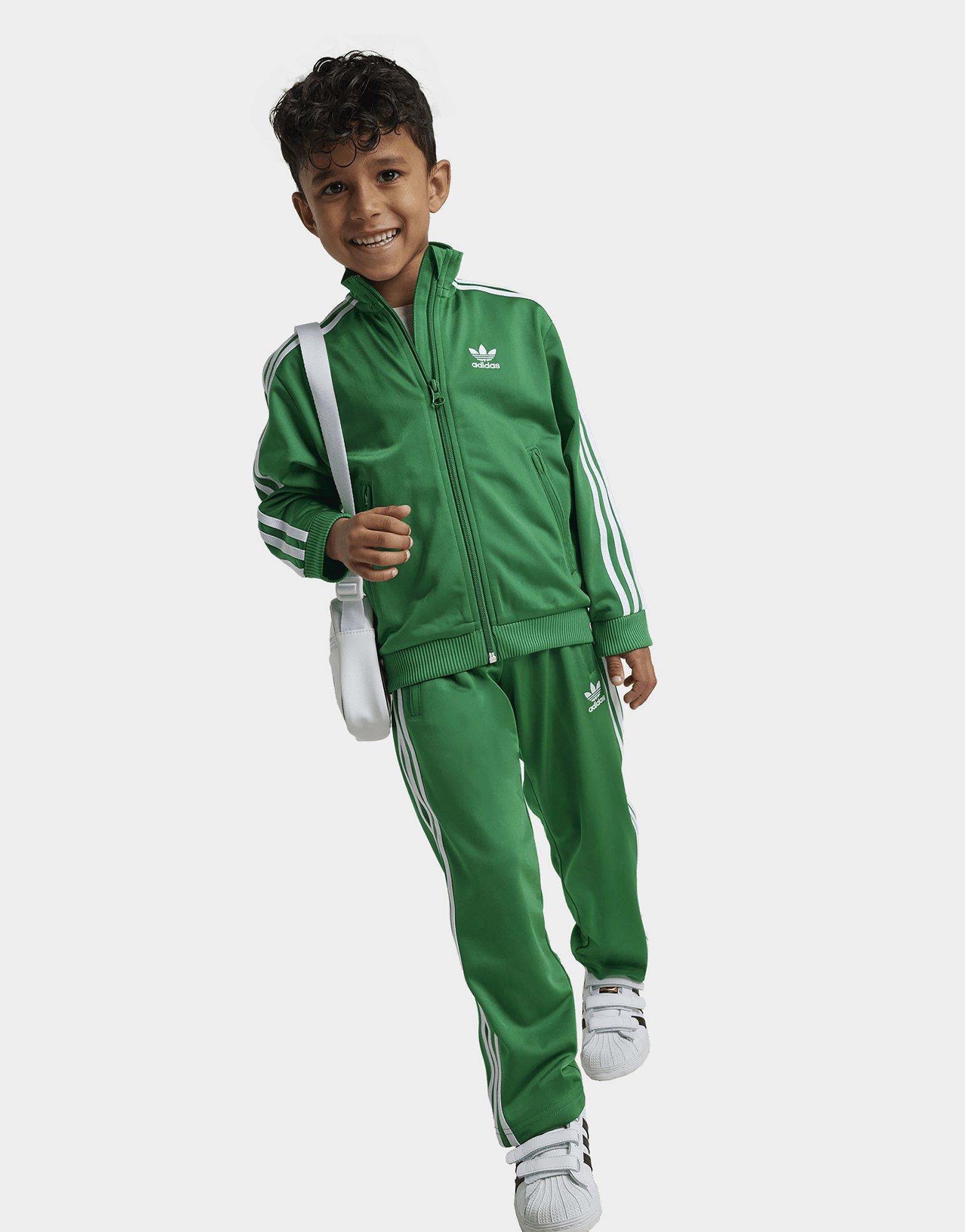 Adidas green tracksuit kids shop