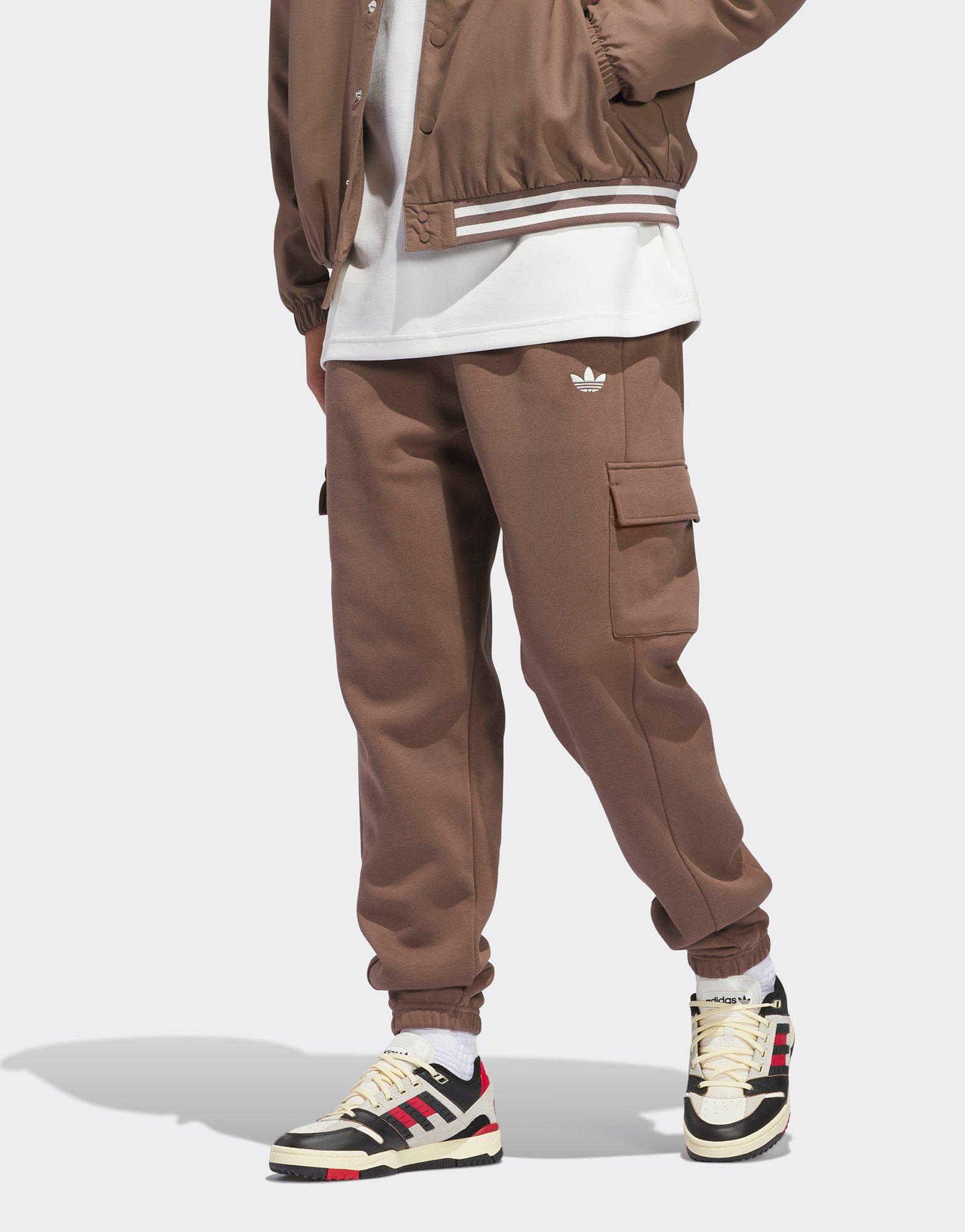 Brown adidas Originals Basketball Cargo Sweat Tracksuit Bottoms (Gender