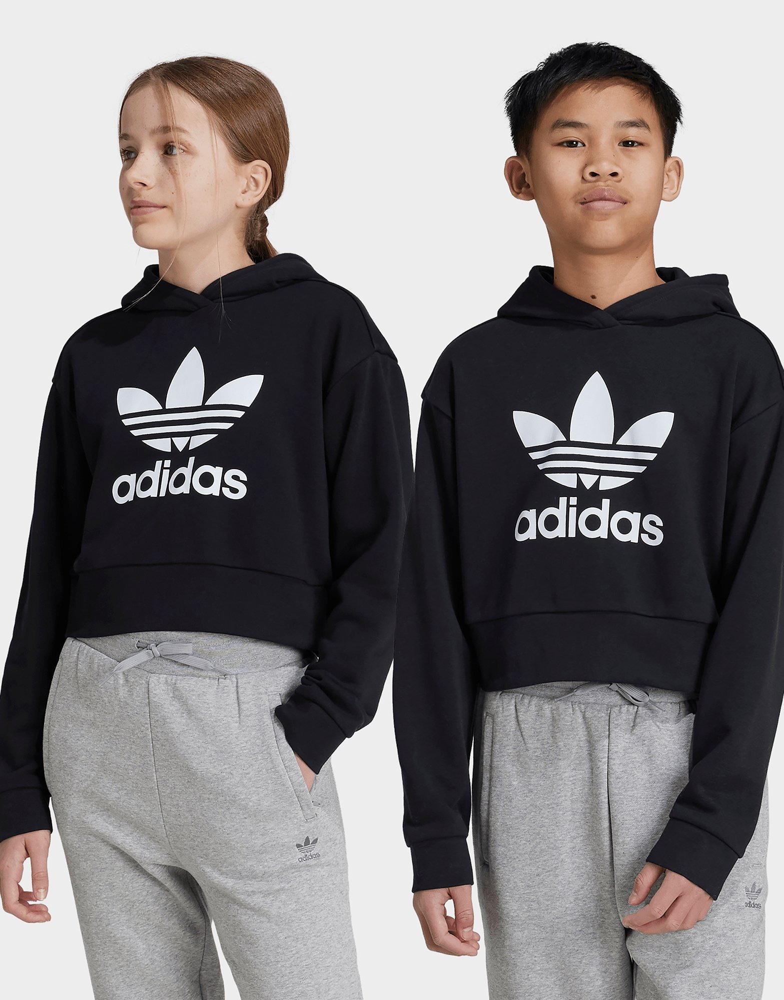 Black adidas Adicolor Crop Hoodie Kids | JD Sports UK