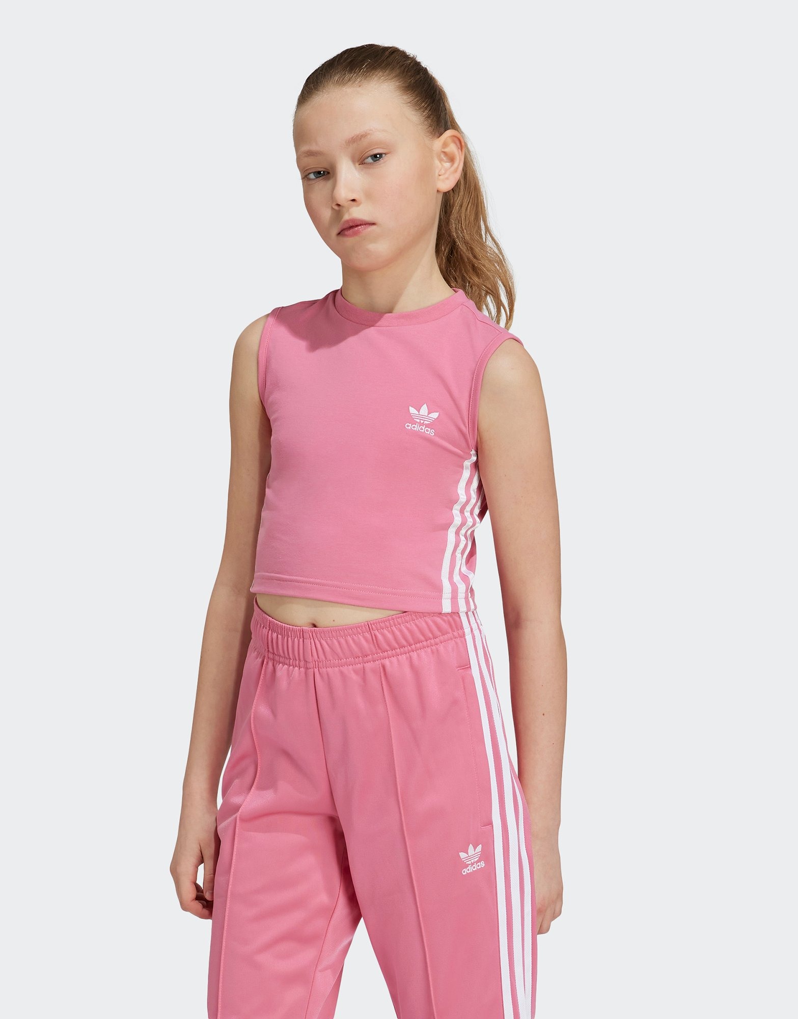 Pink adidas Originals Adicolor Crop Tank Top Junior s JD Sports Singapore