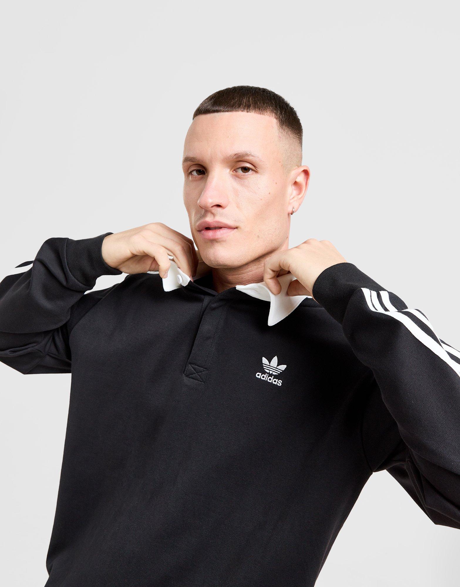 Black adidas Adicolor Rugby Polo Shirt | JD Sports UK